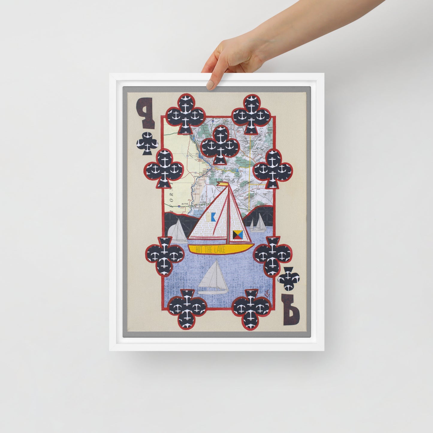 Nine of Clubs by Suzanne Villella | Framed canvas