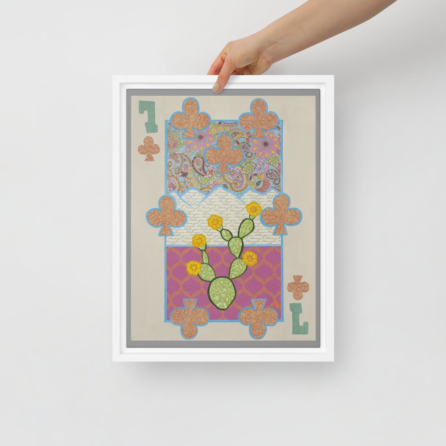 Seven of Clubs by Suzanne Villella | Framed canvas