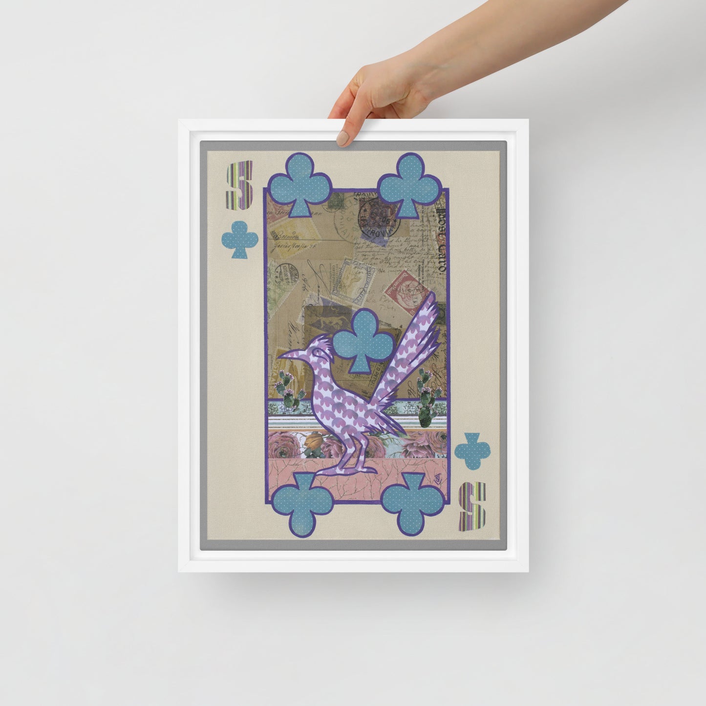 Five of Clubs by Suzanne Villella | Framed canvas