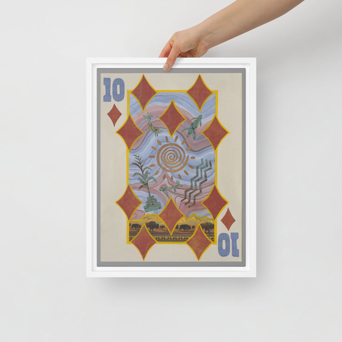 Ten of Diamonds by Suzanne Villella | Framed canvas