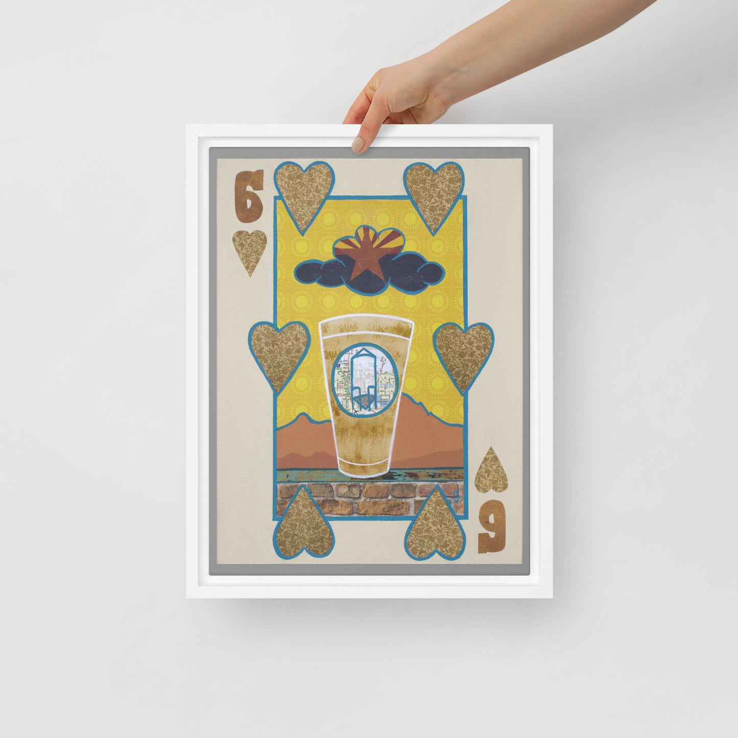 Six of Hearts by Suzanne Villella | Framed canvas