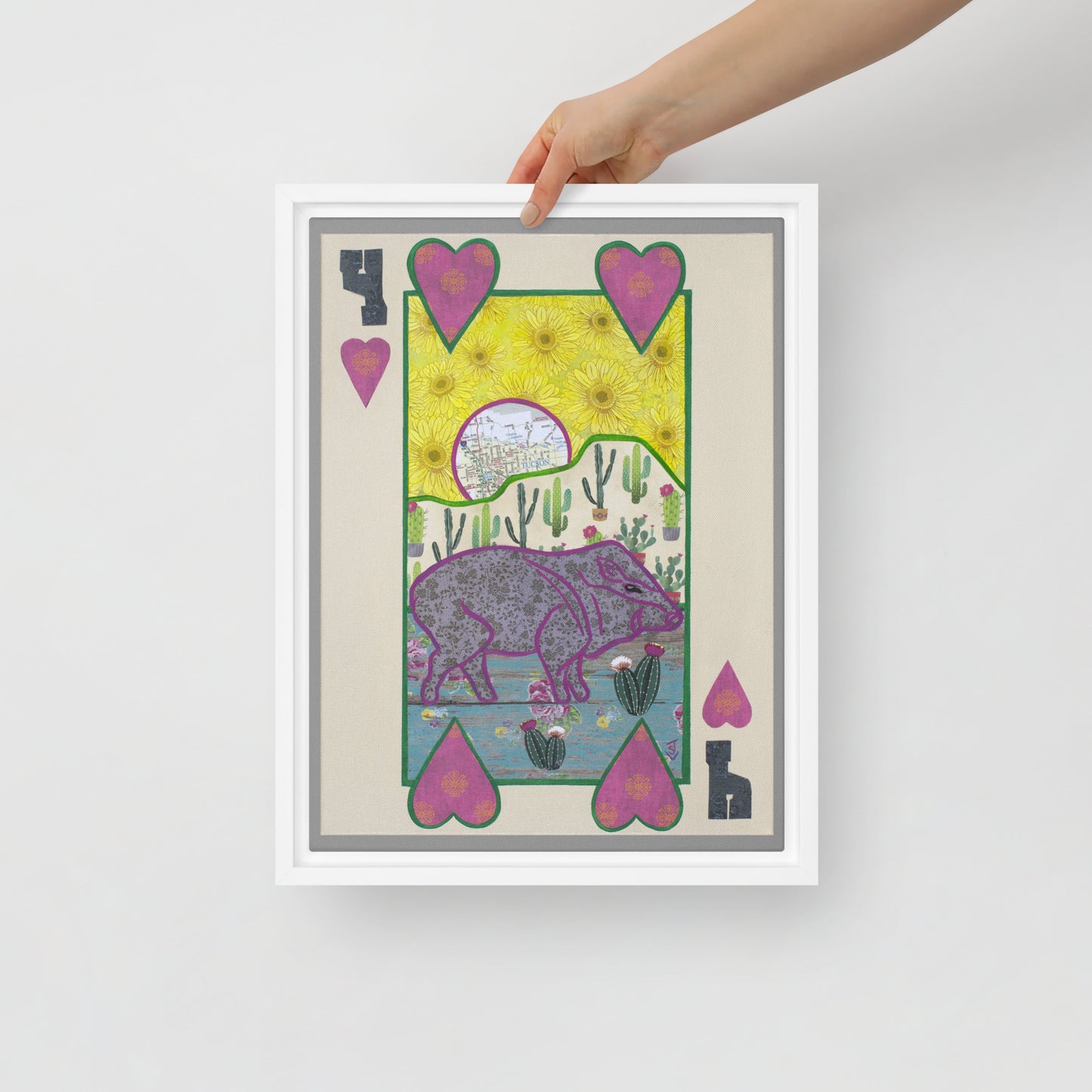 Four of Hearts by Suzanne Villella | Framed canvas