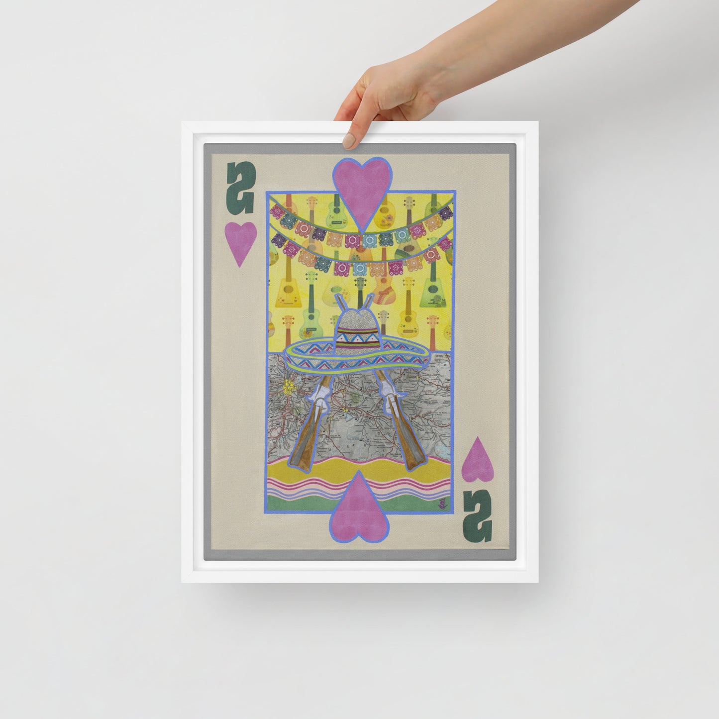 Two of Hearts by Suzanne Villella | Framed canvas