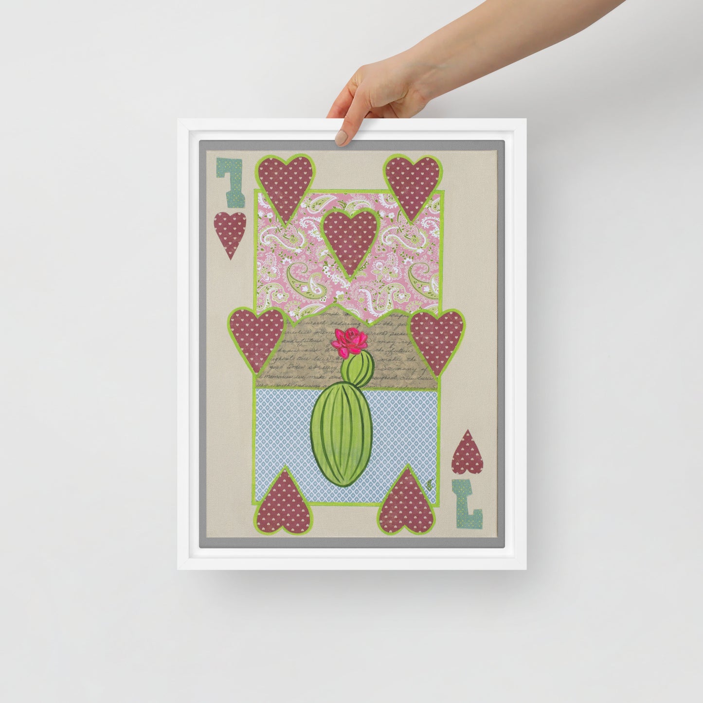 Seven of Hearts by Suzanne Villella | Framed canvas