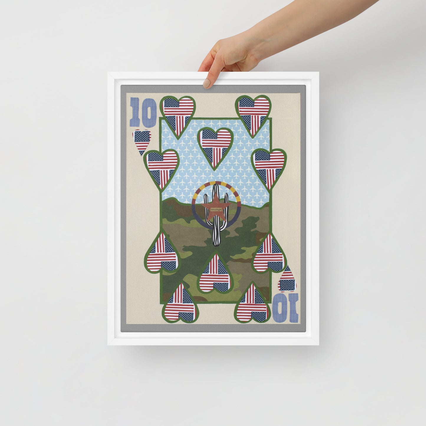 Ten of Hearts by Suzanne Villella | Framed canvas