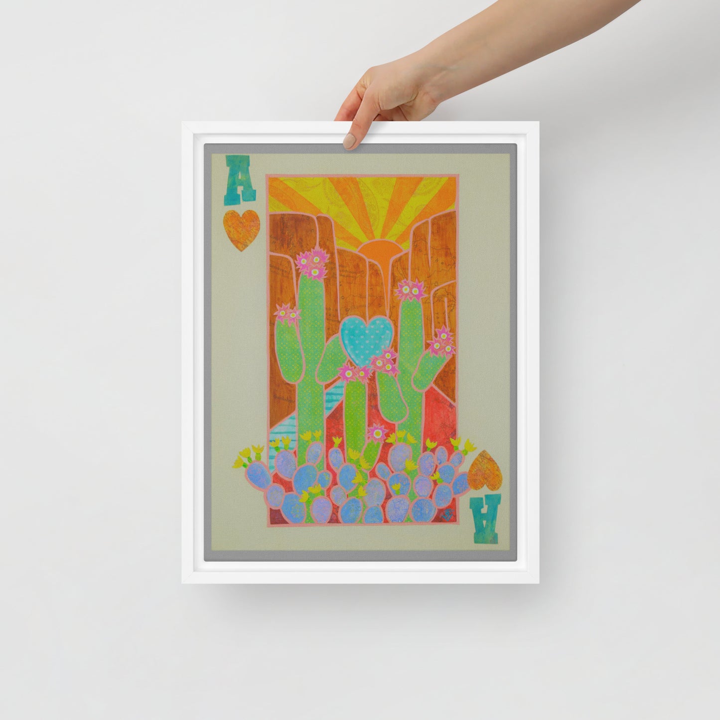 Ace of Hearts by Suzanne Villella | Framed canvas