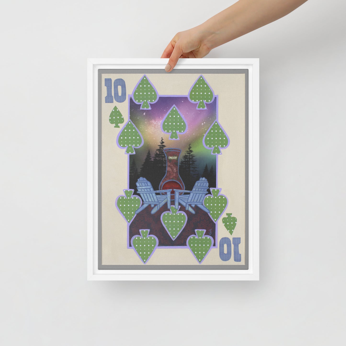 Ten of Spades by Suzanne Villella | Framed canvas