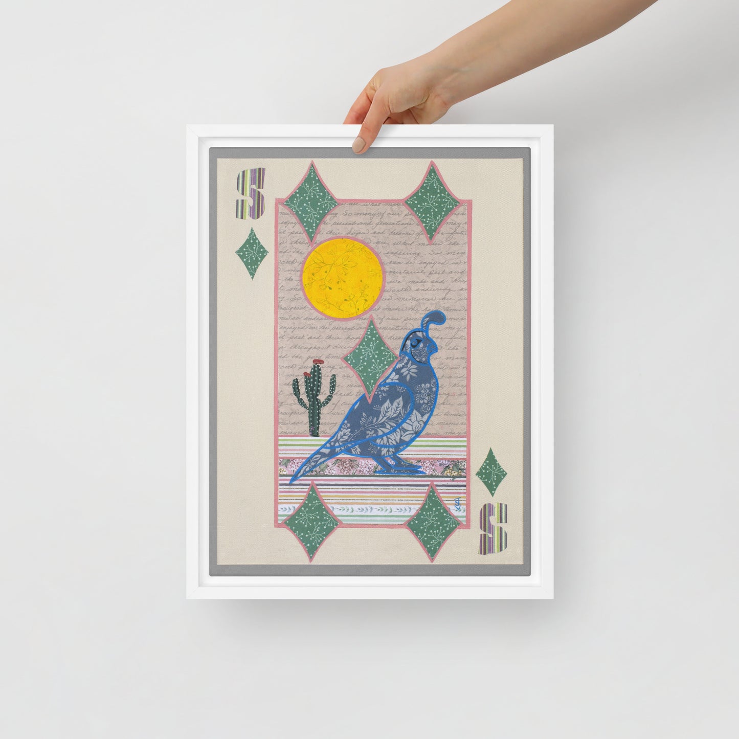 Five of Diamonds by Suzanne Villella | Framed canvas