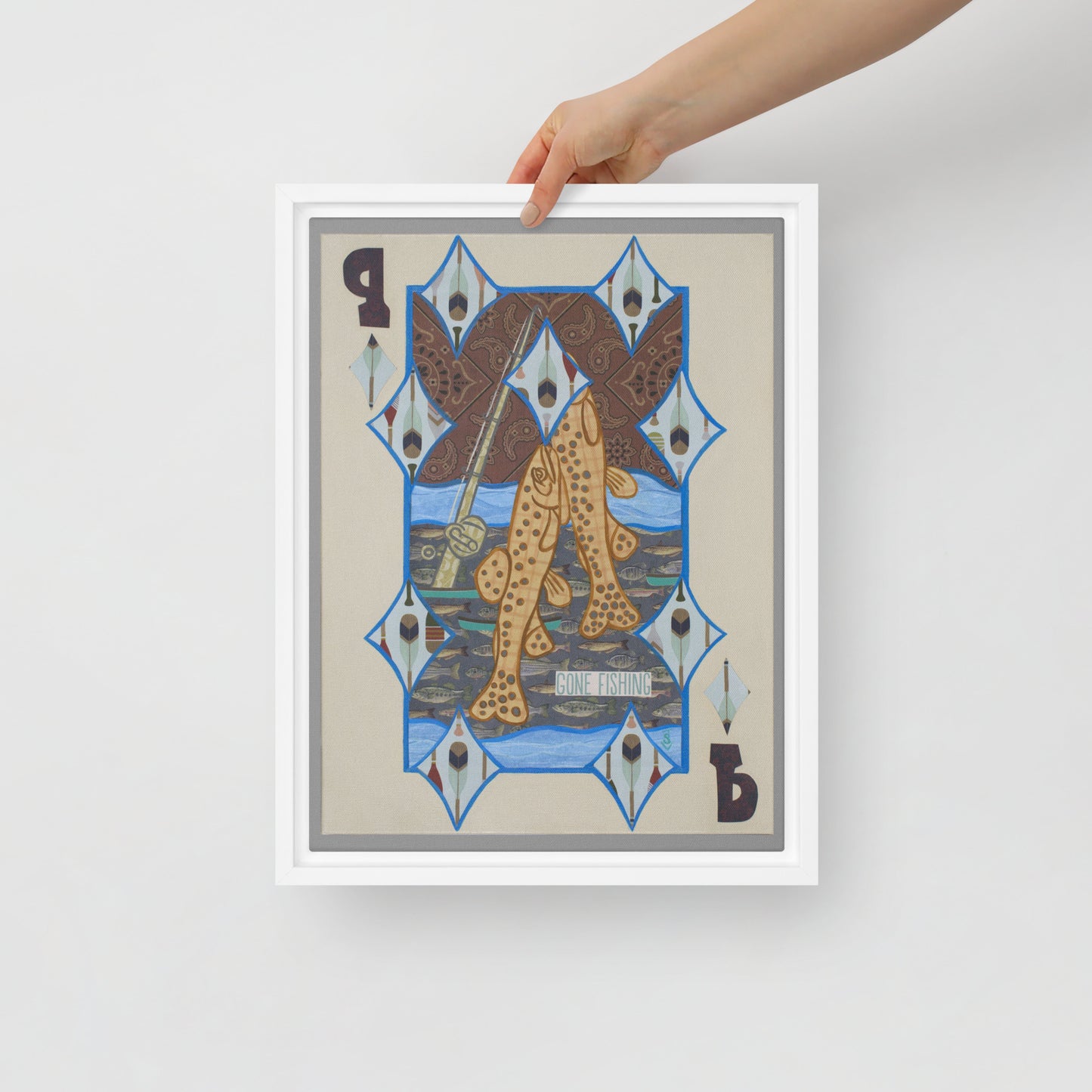 Nine of Diamonds by Suzanne Villella | Framed canvas