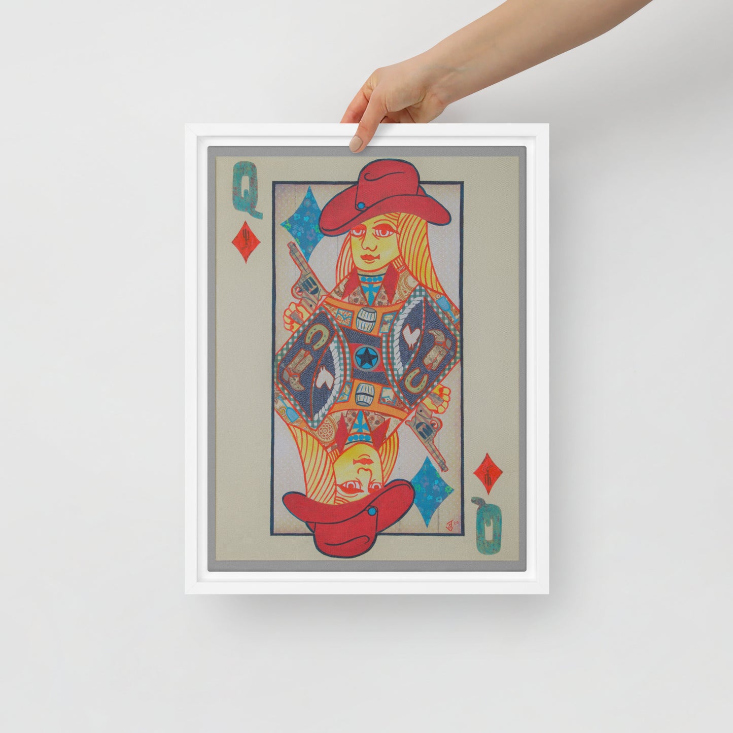 Queen of Diamonds by Suzanne Villella | Framed canvas