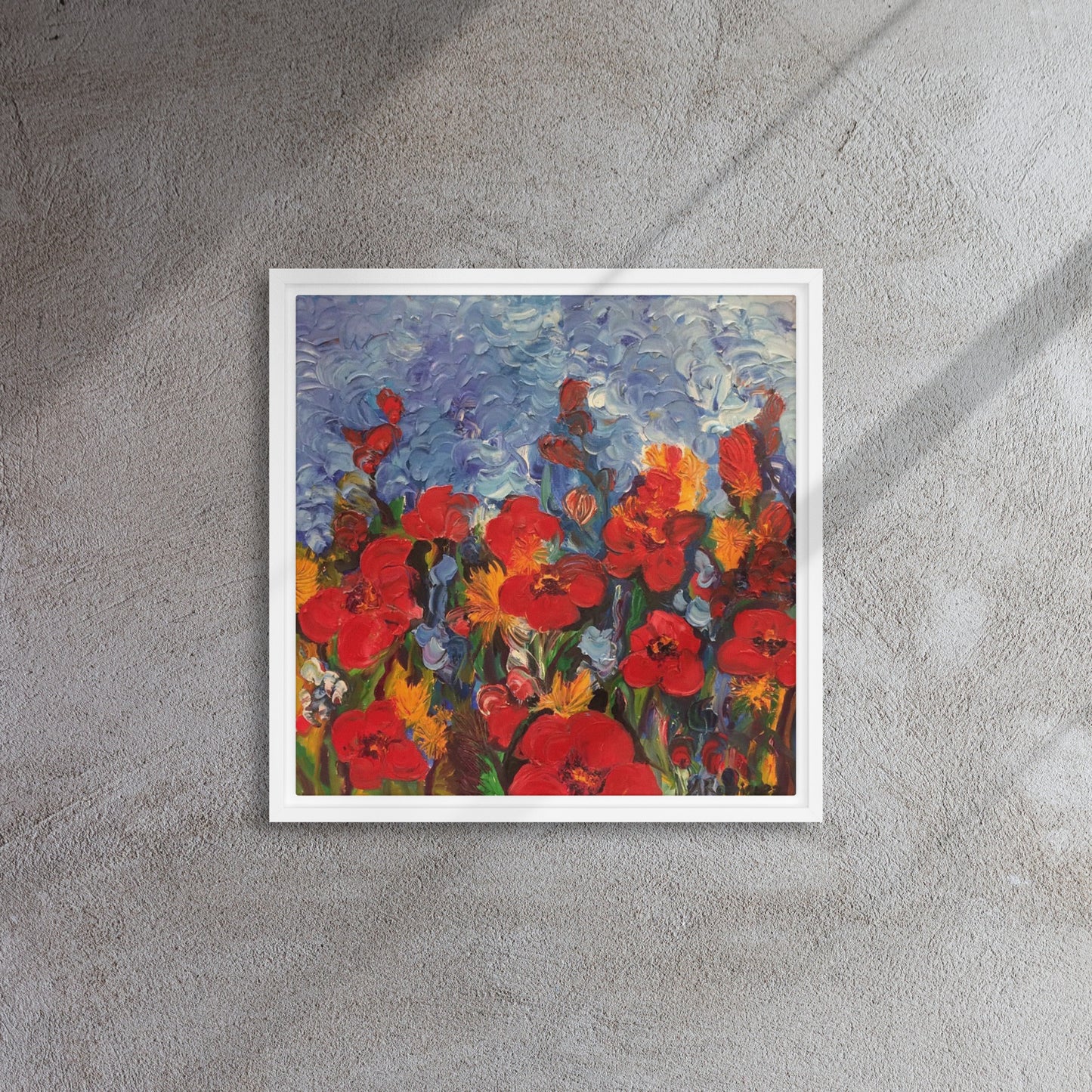 Field Of Poppies by Andrea Rodriguez | Framed Canvas