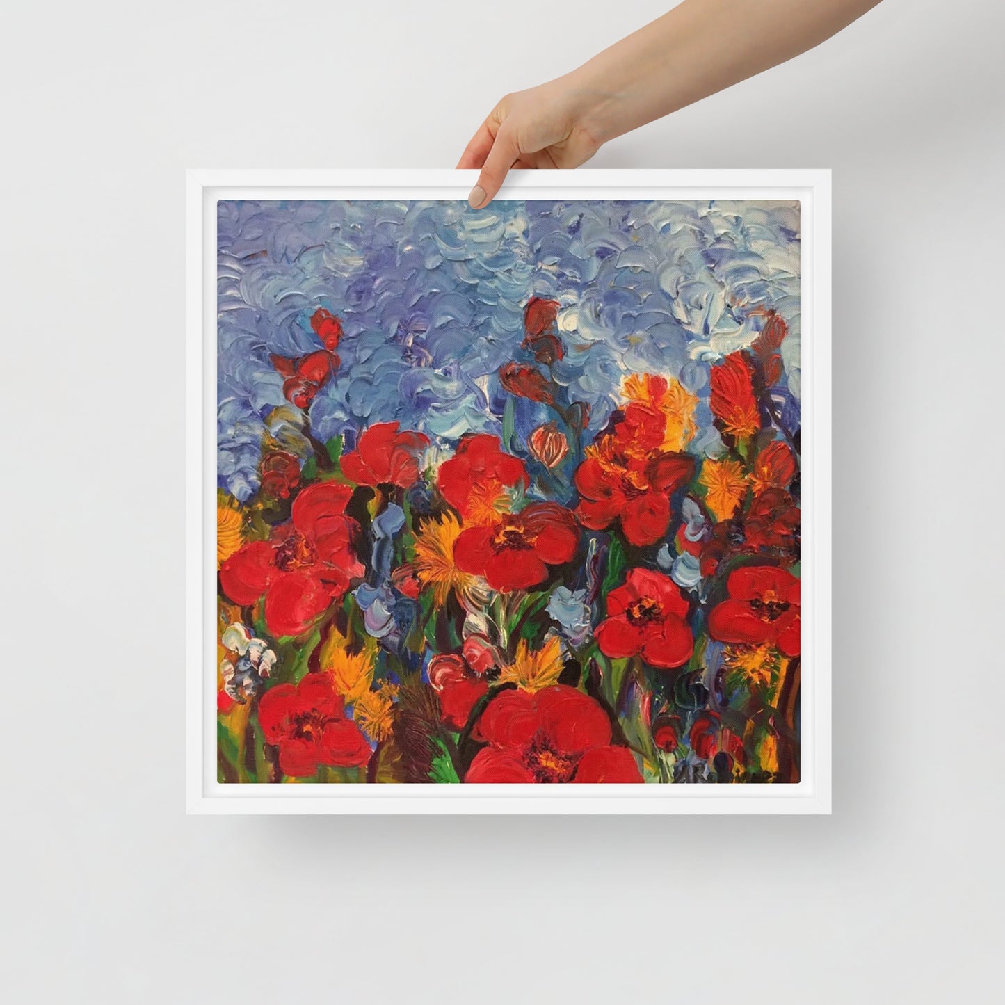 Field Of Poppies by Andrea Rodriguez | Framed Canvas