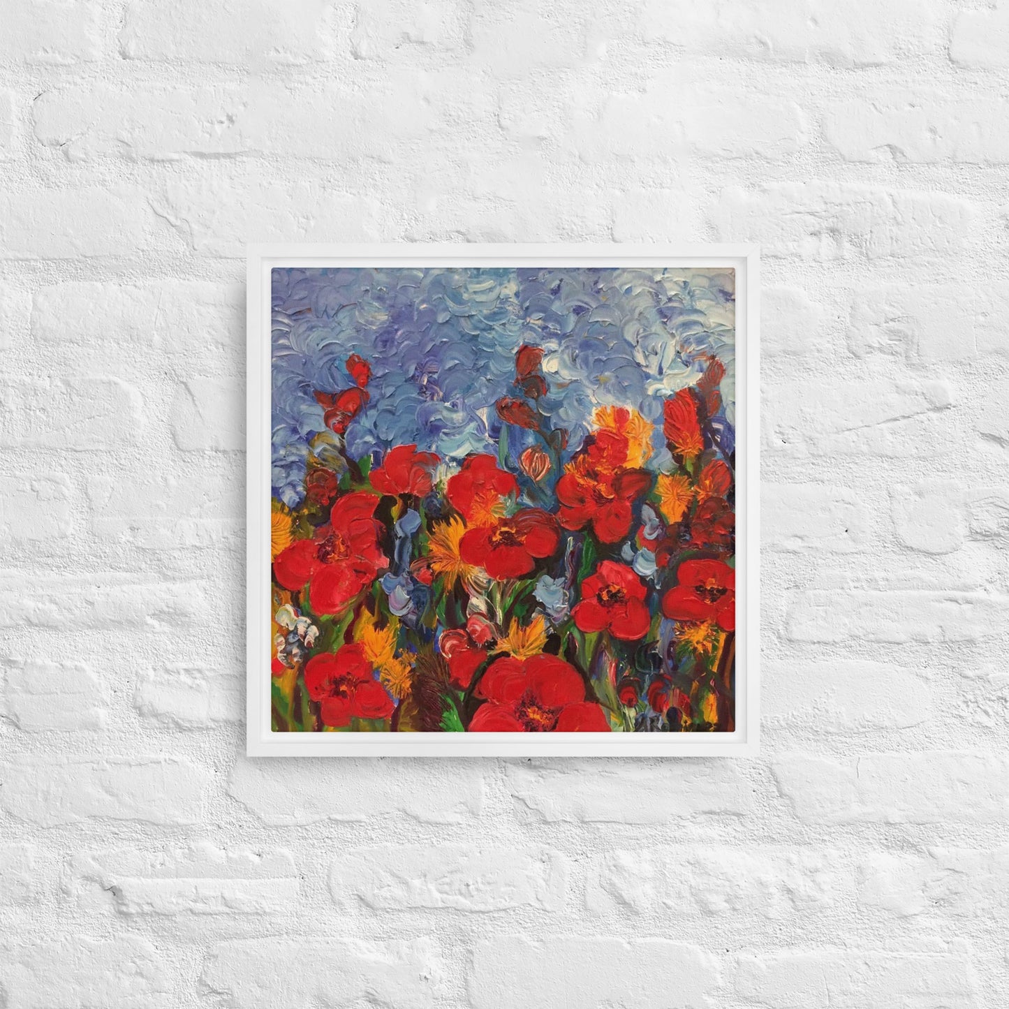 Field Of Poppies by Andrea Rodriguez | Framed Canvas