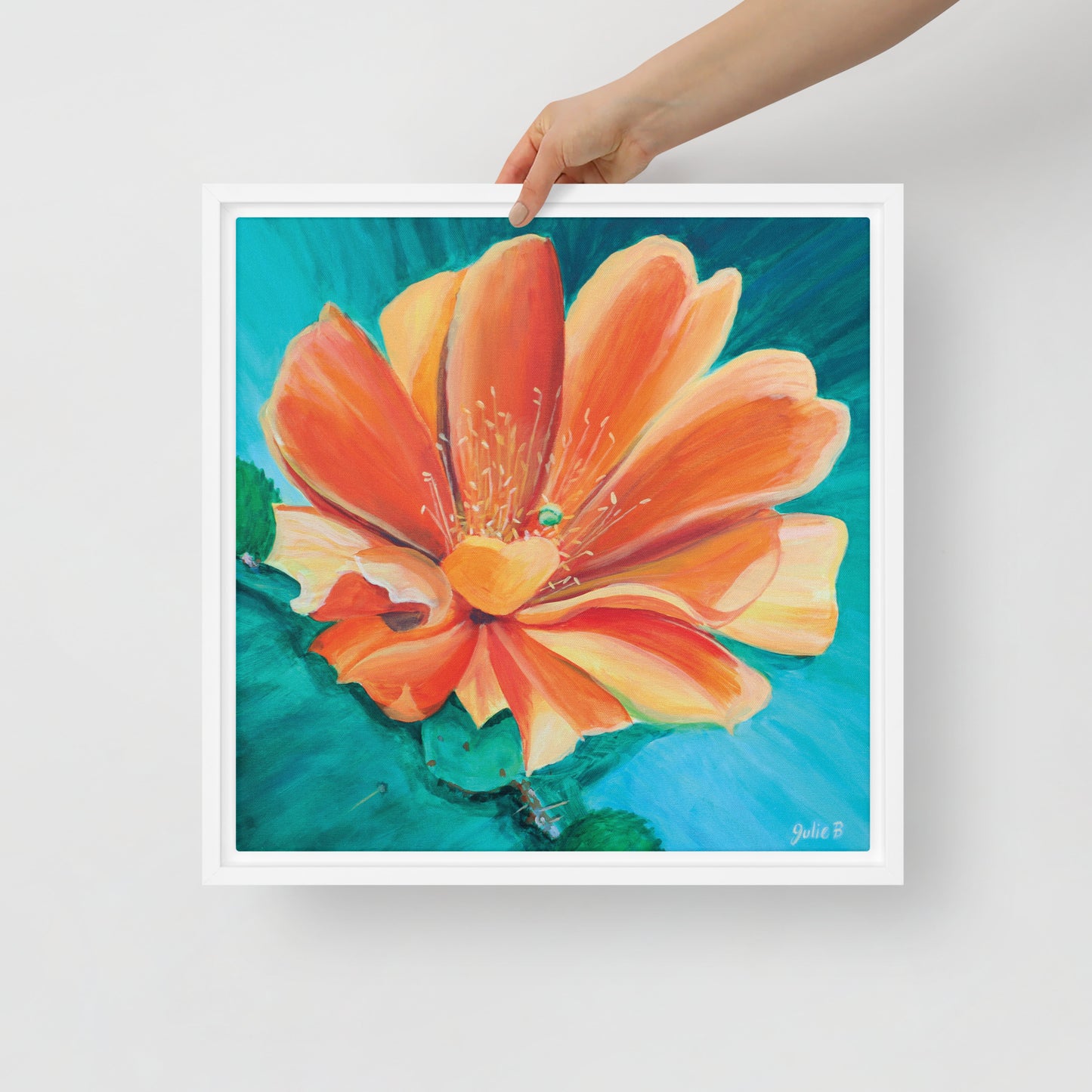 Desert Flower by Julie Bonner | Framed canvas