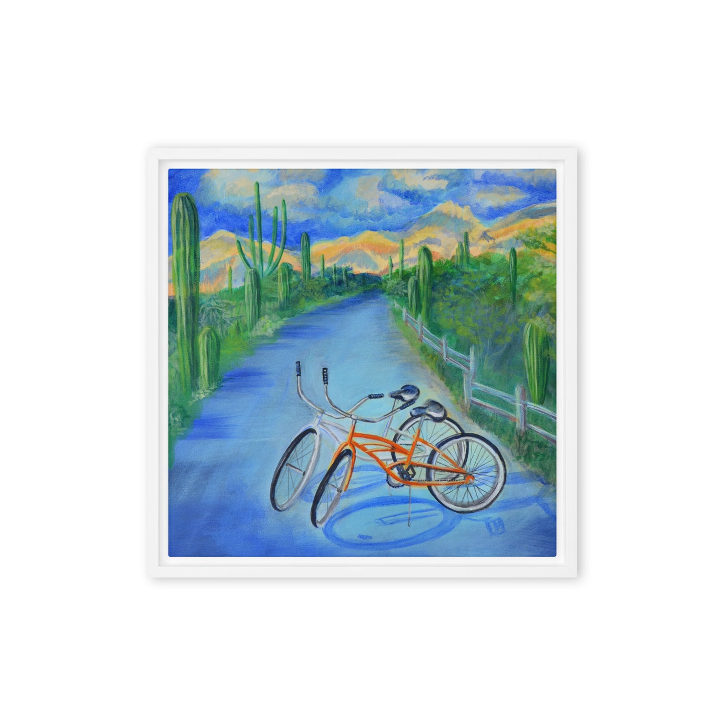 Bikes by Julie Bonner | Framed canvas