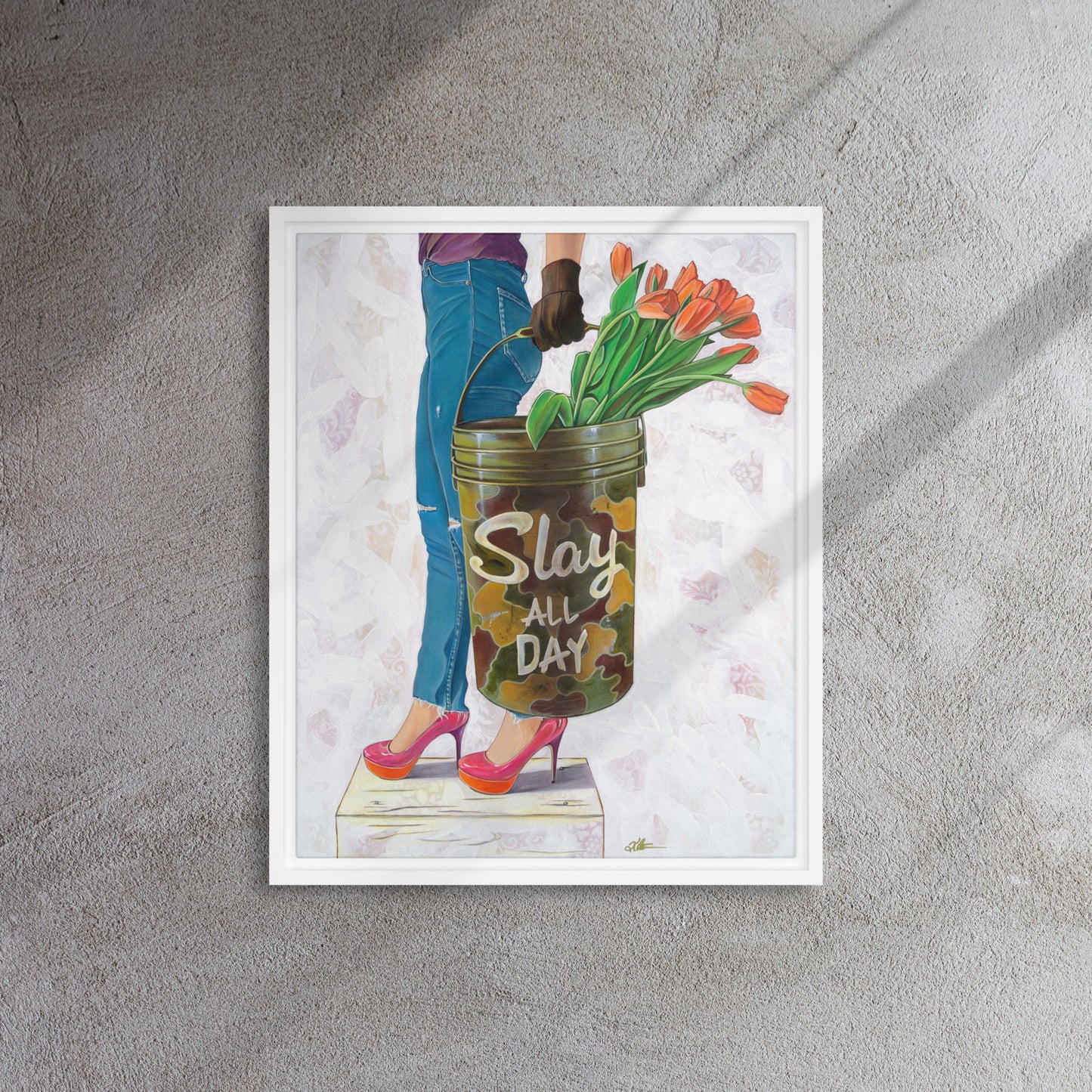 Slaying The Day by Kathleen Arthur | Framed Canvas