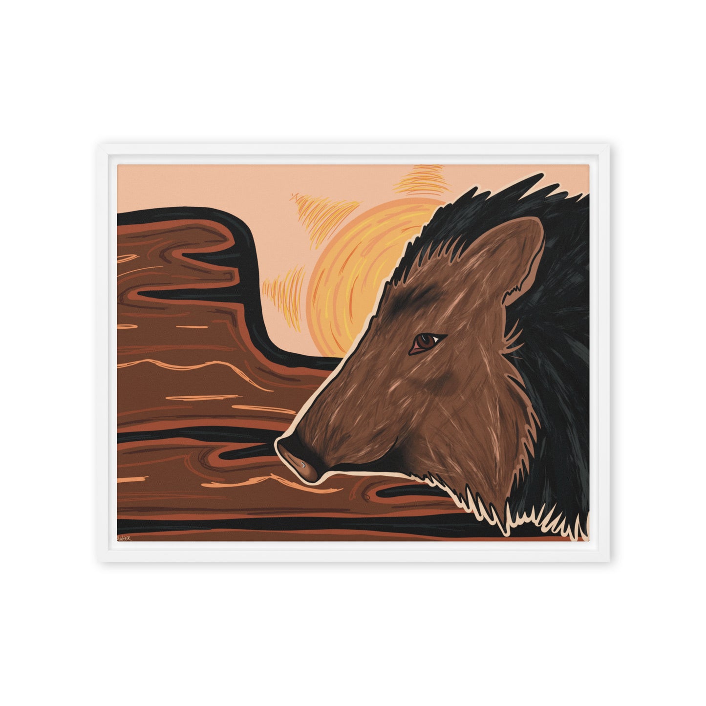 Javelina by Darby Hunter - Framed canvas