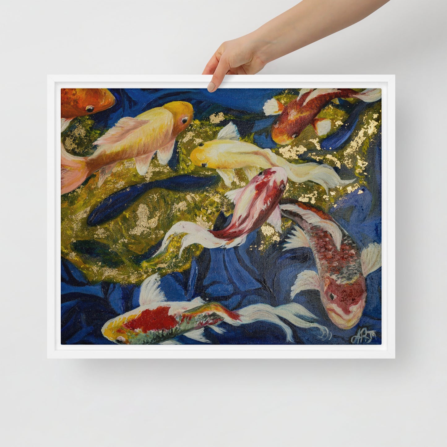 The Dancing Koi by Andrea Rodriguez | Framed canvas