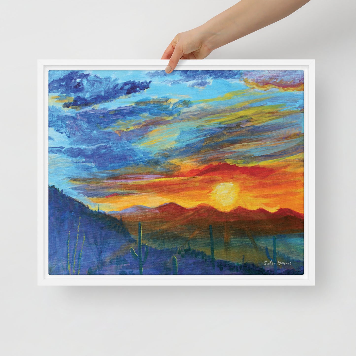 Tucson Evening by Julie Bonner | Framed canvas