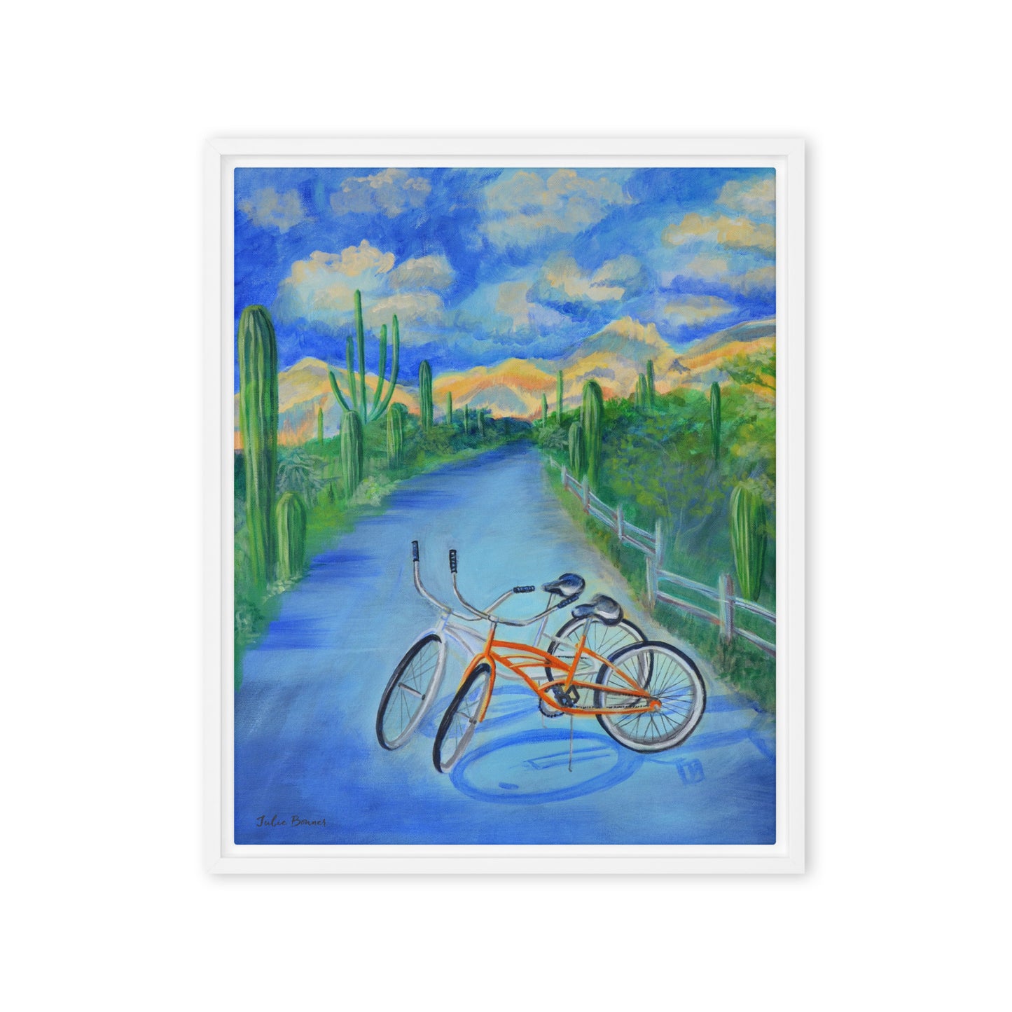 Bikes by Julie Bonner | Framed canvas