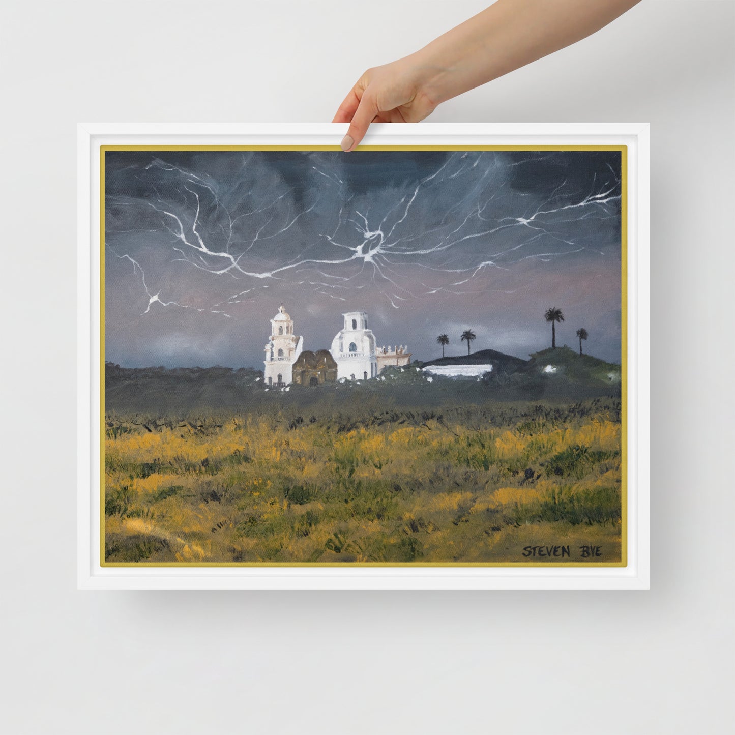 Lightning Strikes by Steven Bye | Framed canvas