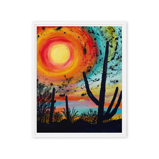 Saguaro Sun by Courtney Christie | Framed canvas