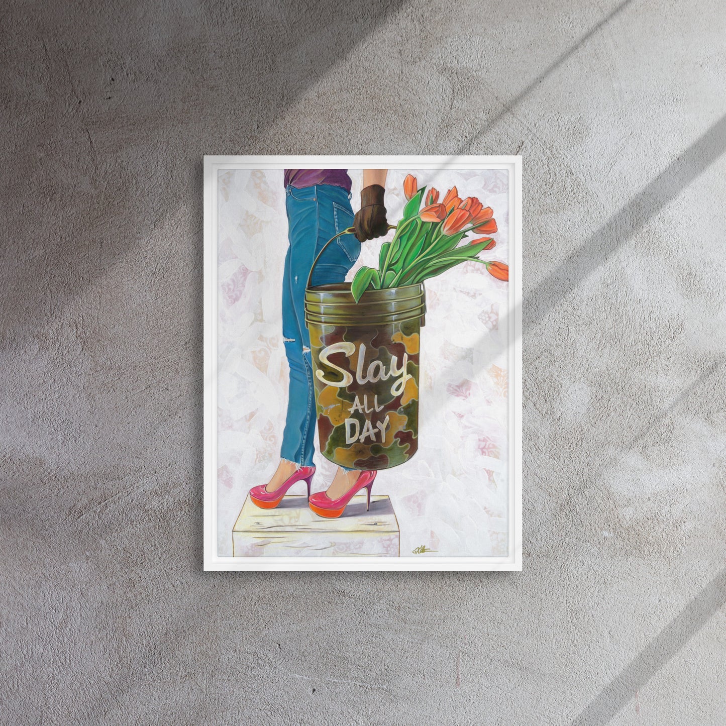 Slaying The Day by Kathleen Arthur | Framed Canvas