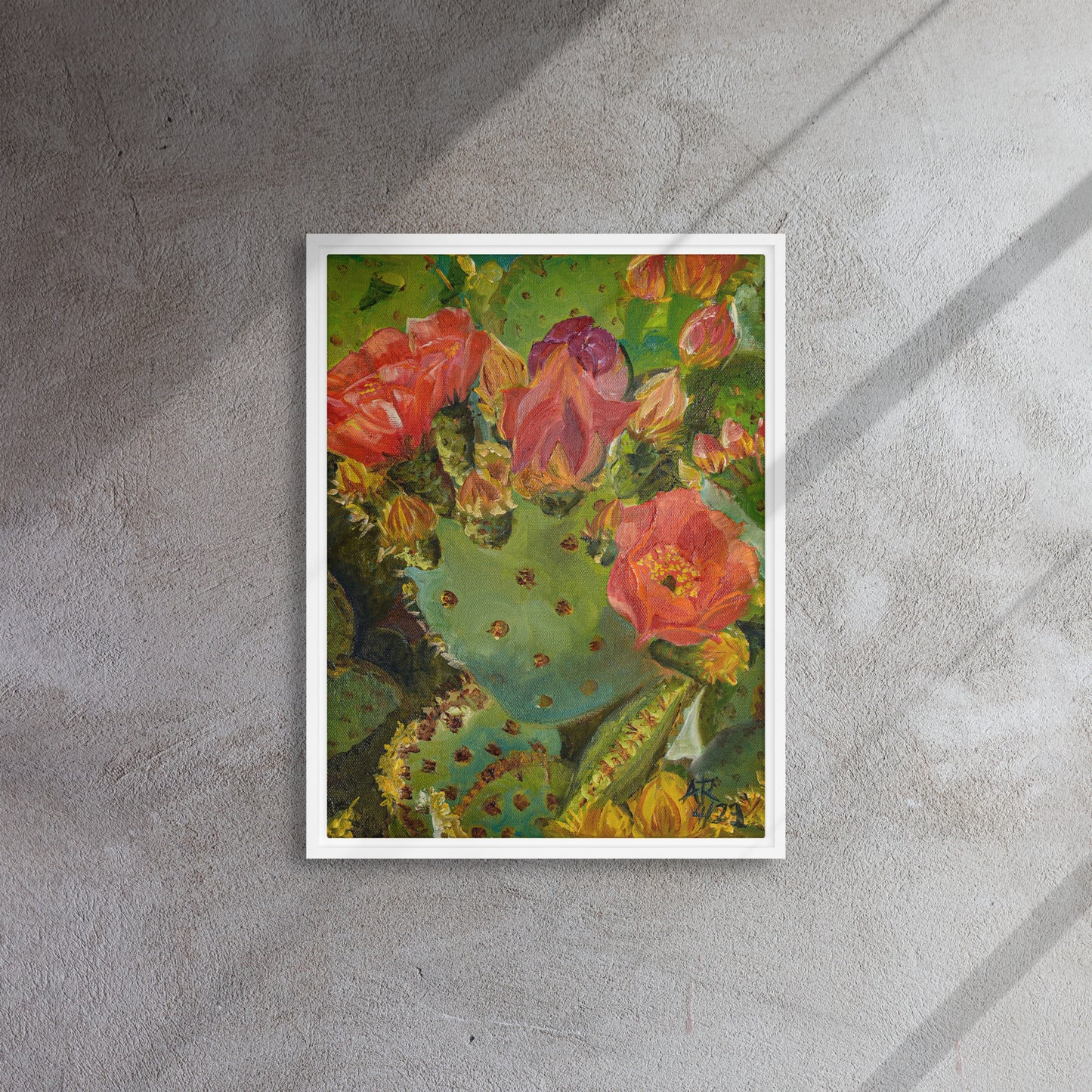 The Blooming Opuntia by Andrea Rodriguez | Framed Canvas