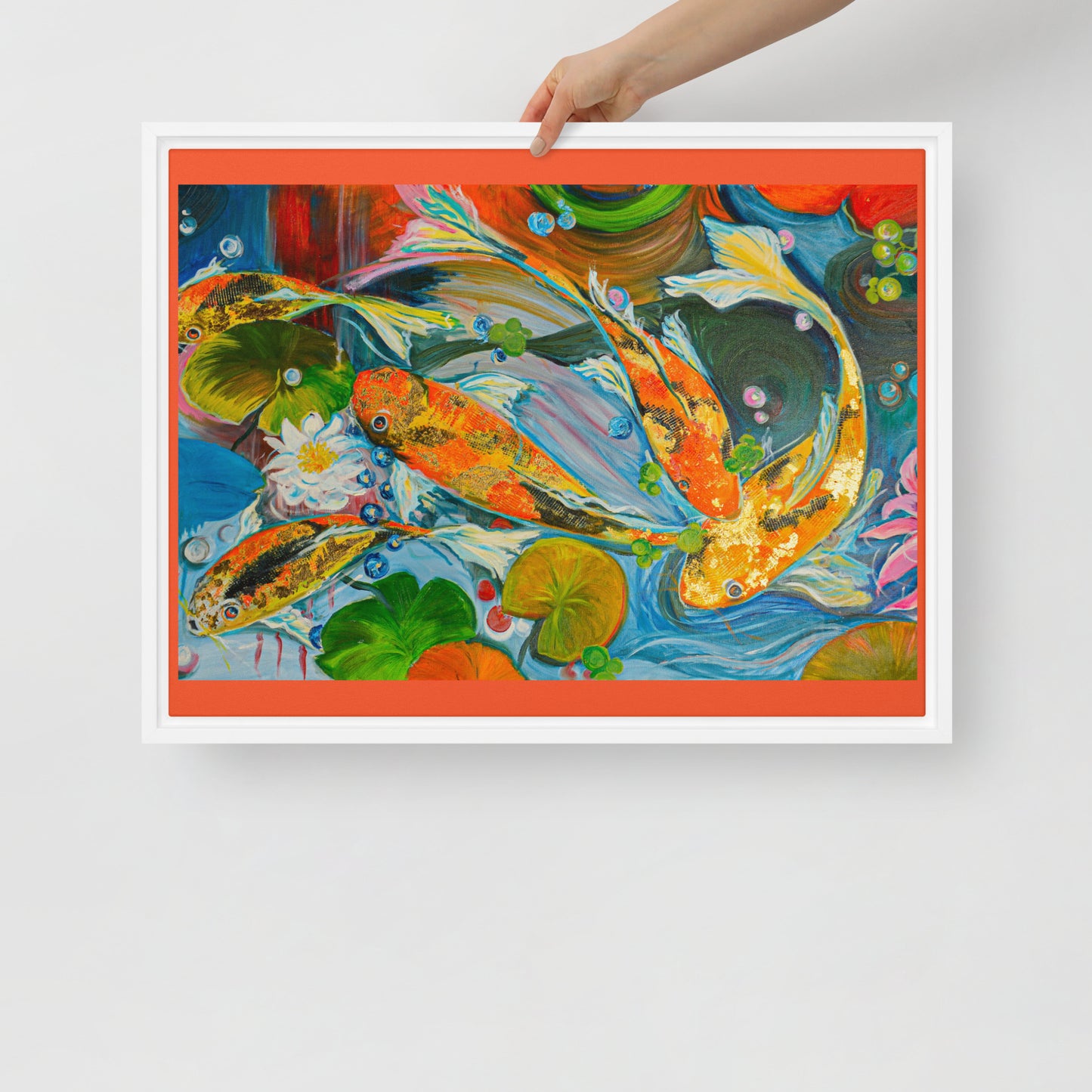 The Koi Pond by Andrea Rodriguez | Framed canvas