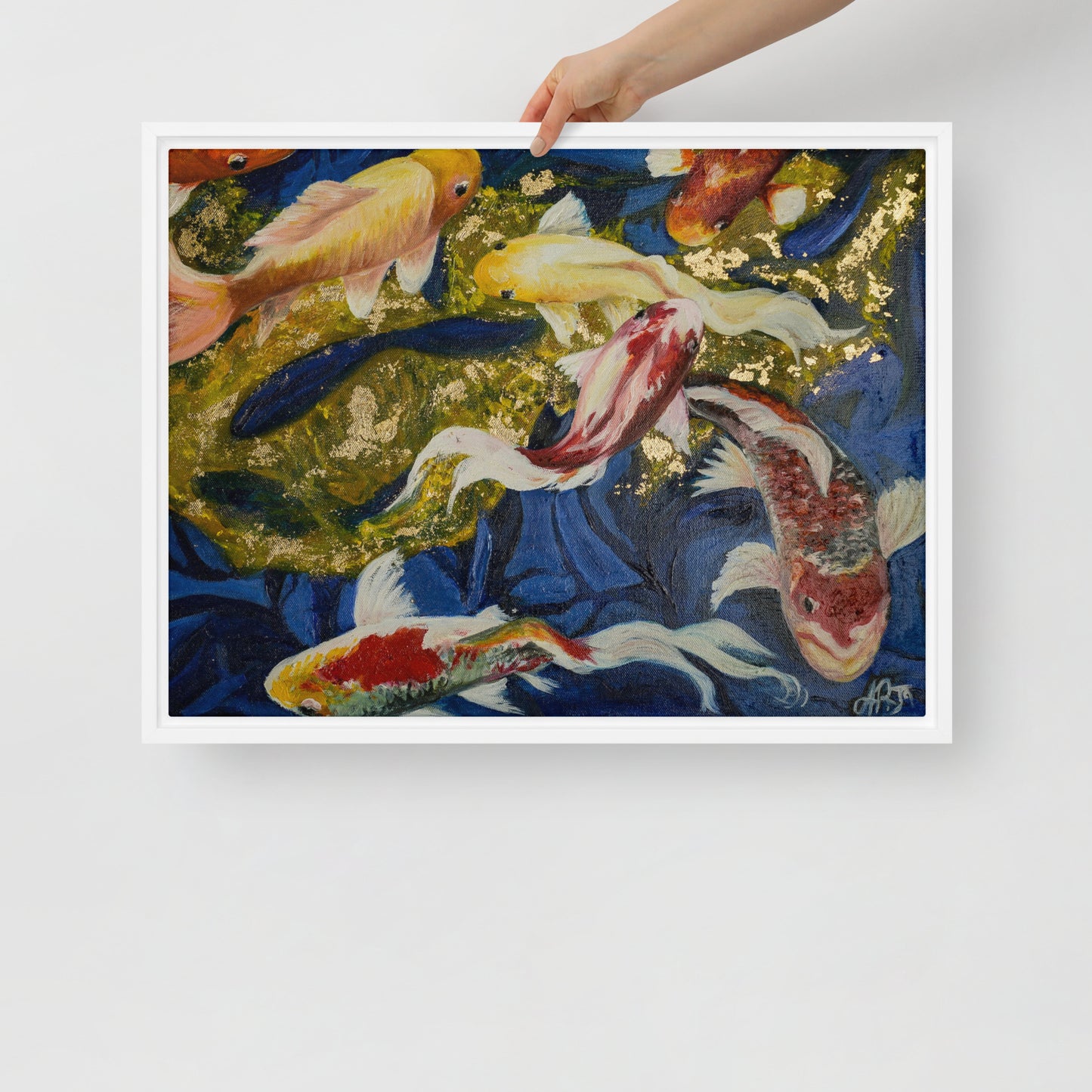 The Dancing Koi by Andrea Rodriguez | Framed canvas