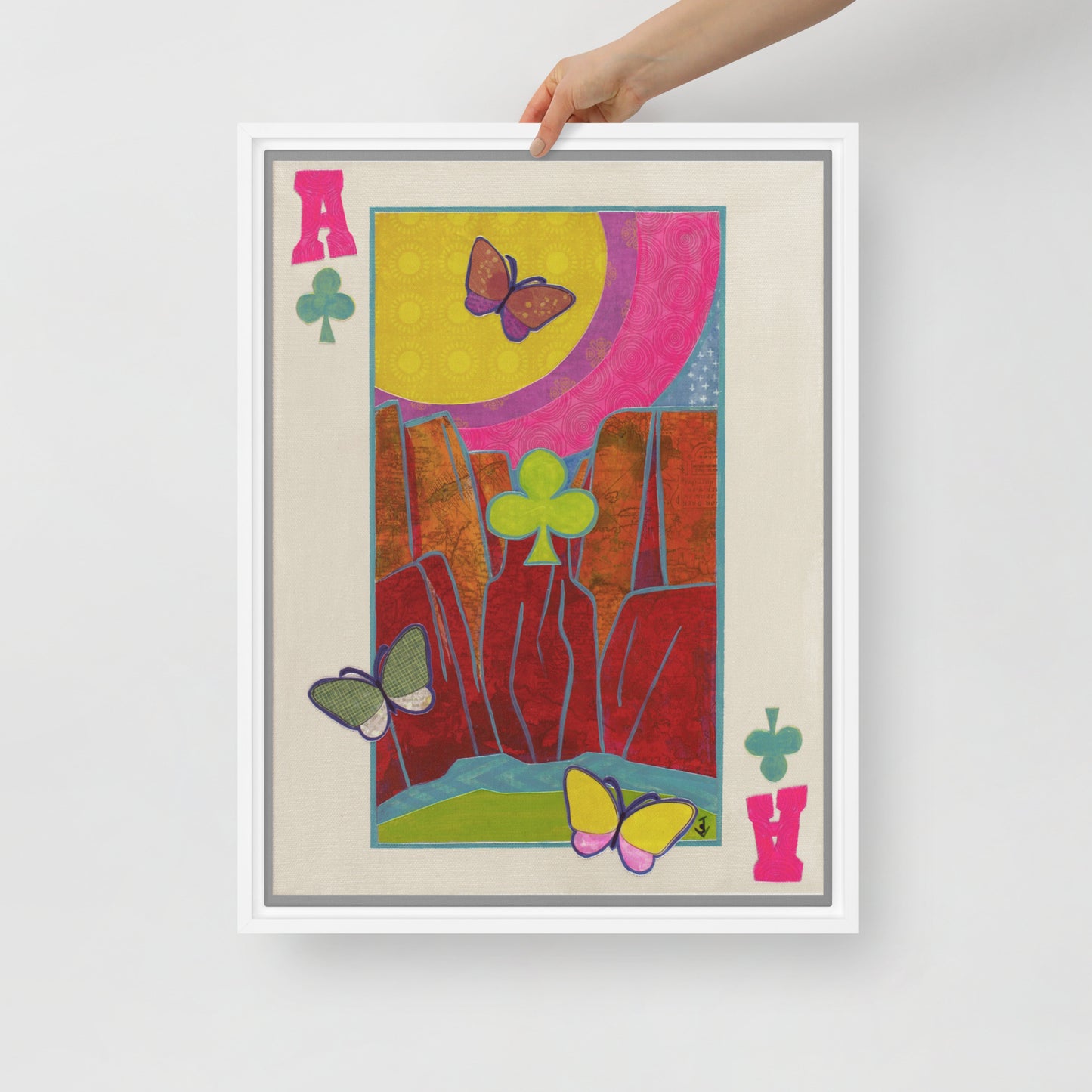 Ace of Clubs by Suzanne Villella | Framed canvas