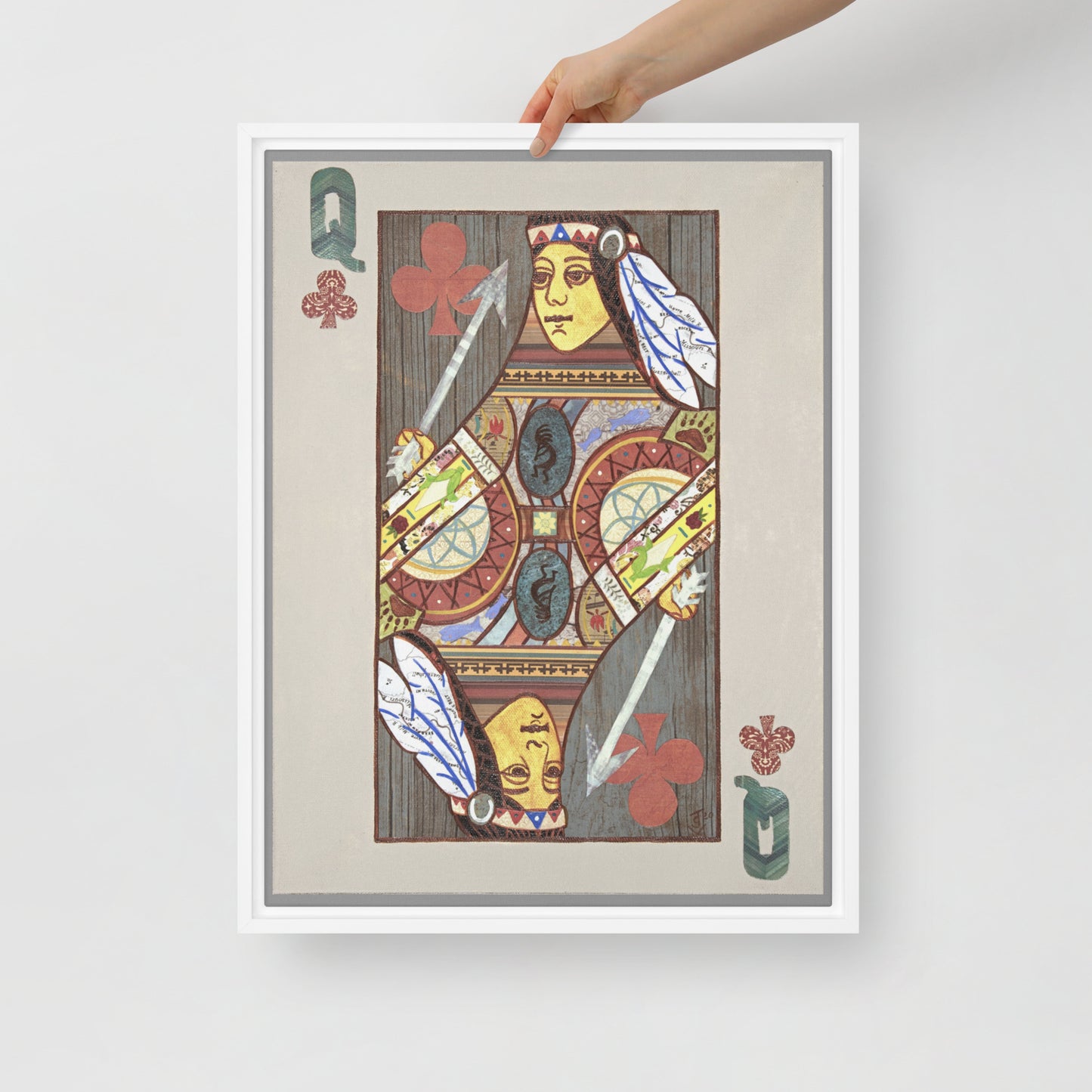 Queen of Clubs by Suzanne Villella | Framed canvas