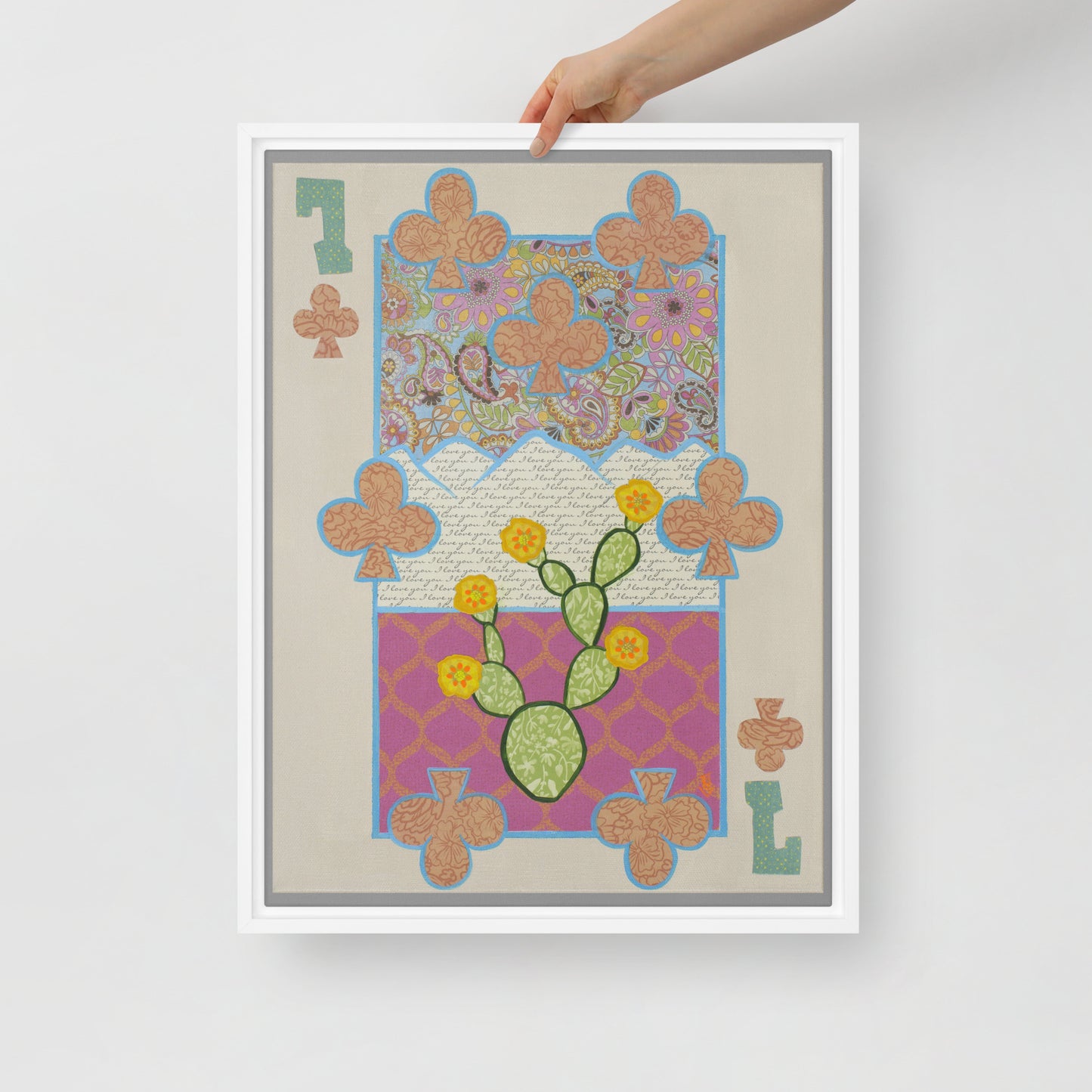 Seven of Clubs by Suzanne Villella | Framed canvas