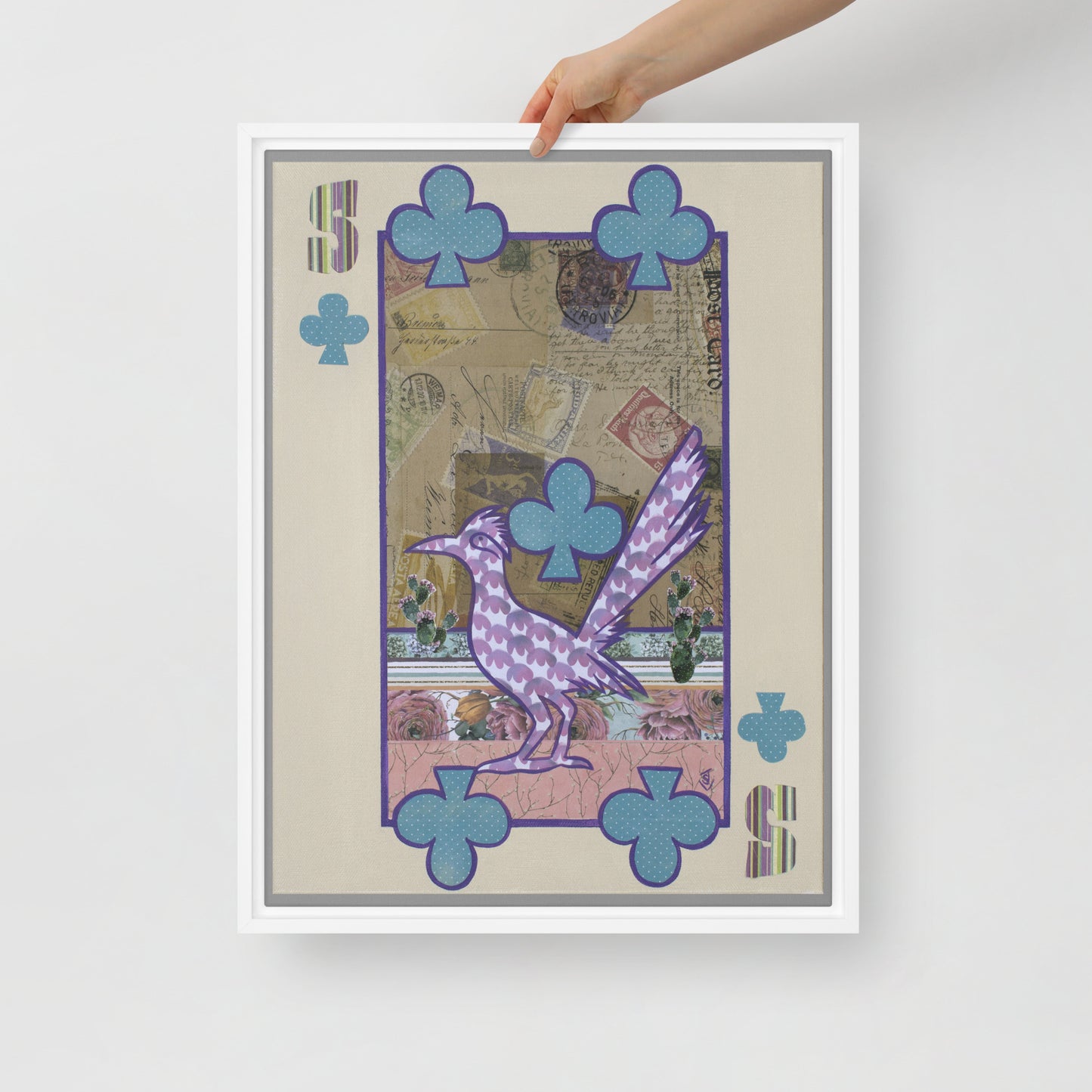 Five of Clubs by Suzanne Villella | Framed canvas