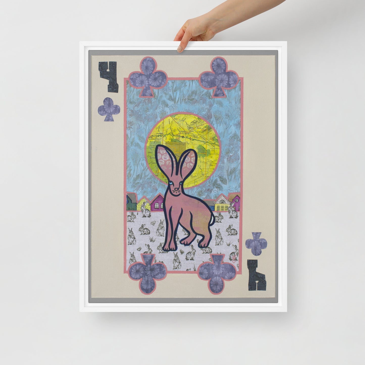 Four of Clubs by Suzanne Villella | Framed canvas