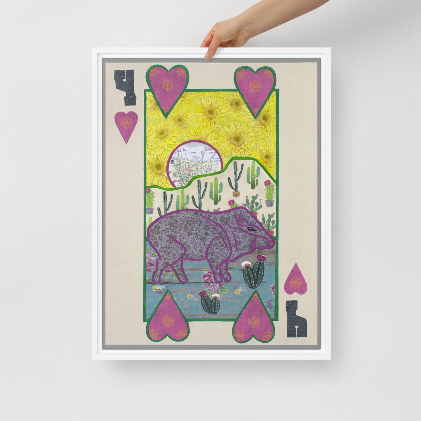 Four of Hearts by Suzanne Villella | Framed canvas