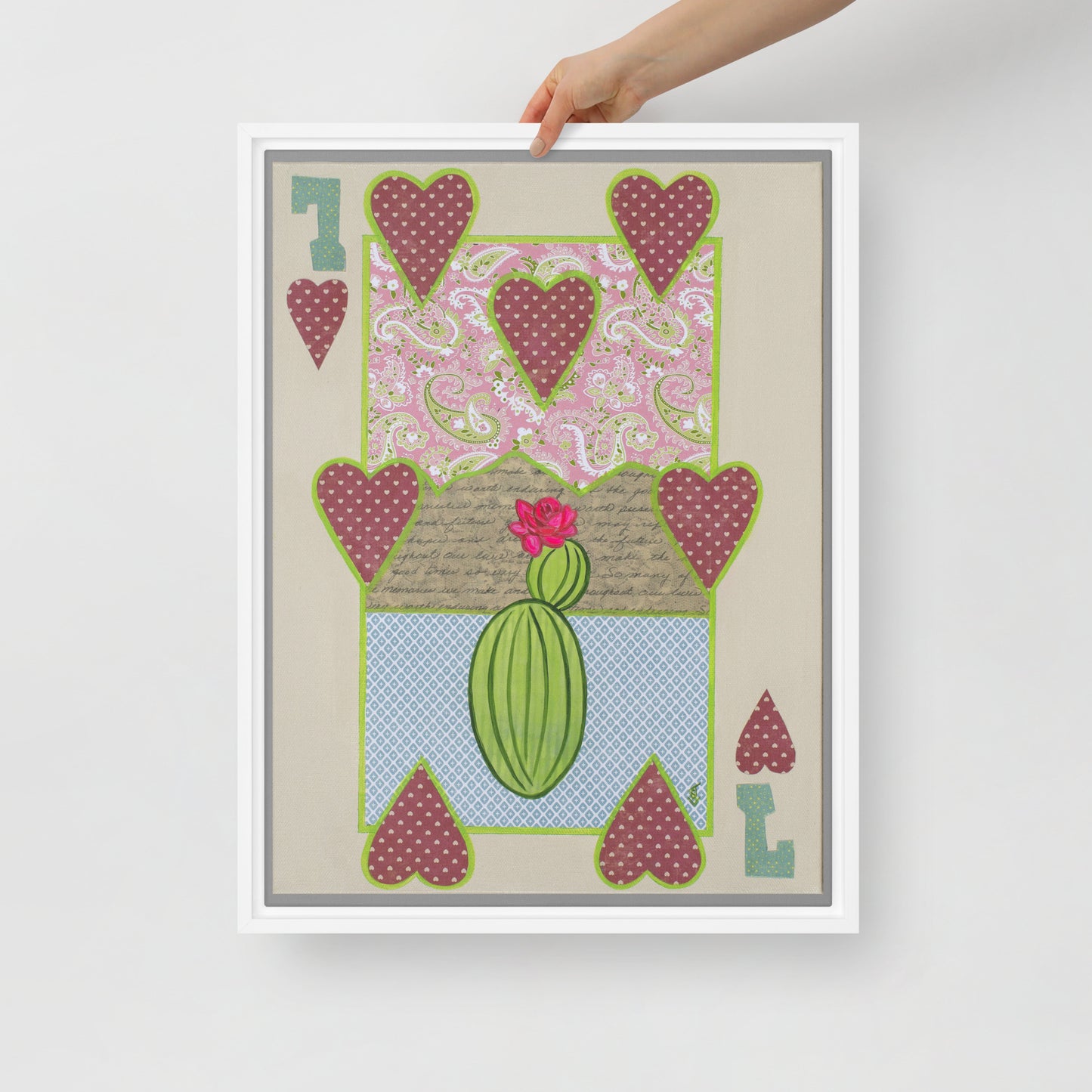 Seven of Hearts by Suzanne Villella | Framed canvas