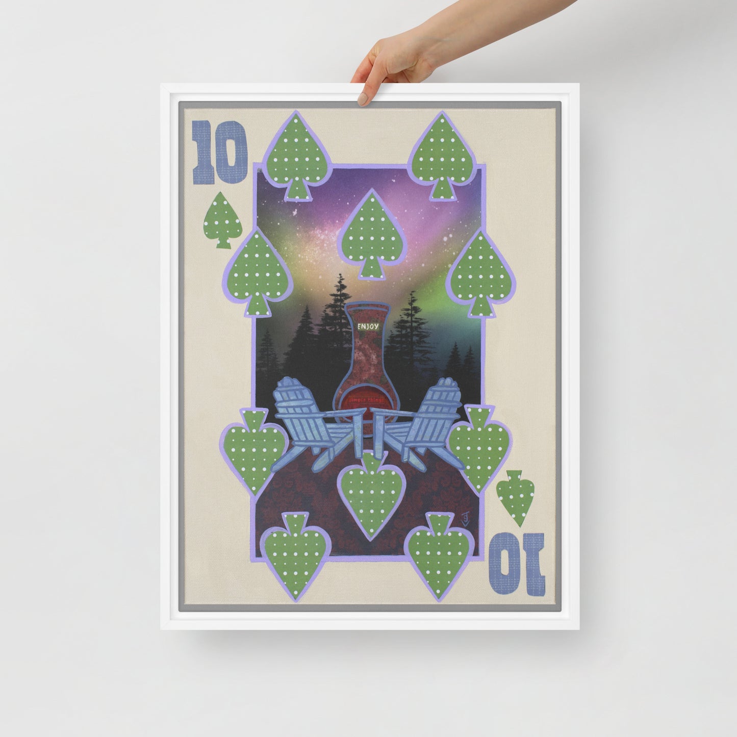 Ten of Spades by Suzanne Villella | Framed canvas