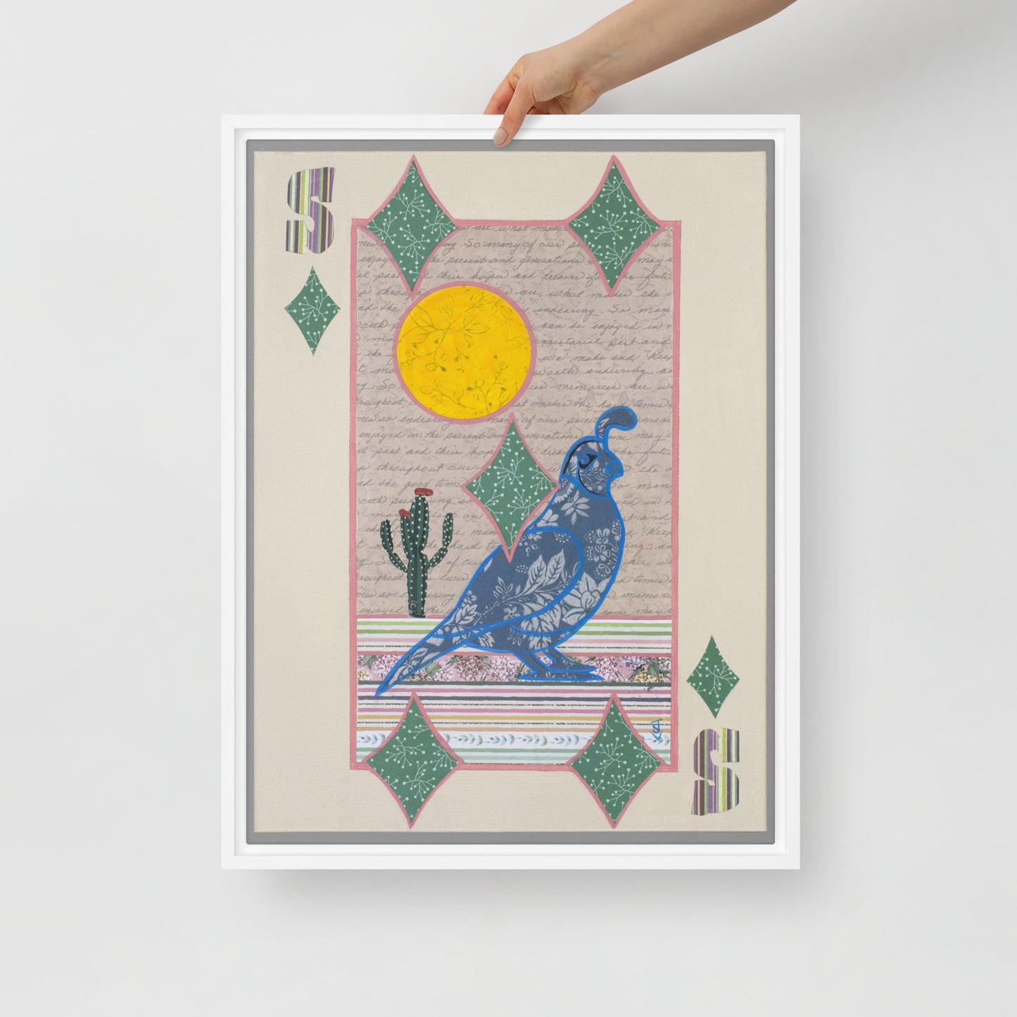 Five of Diamonds by Suzanne Villella | Framed canvas