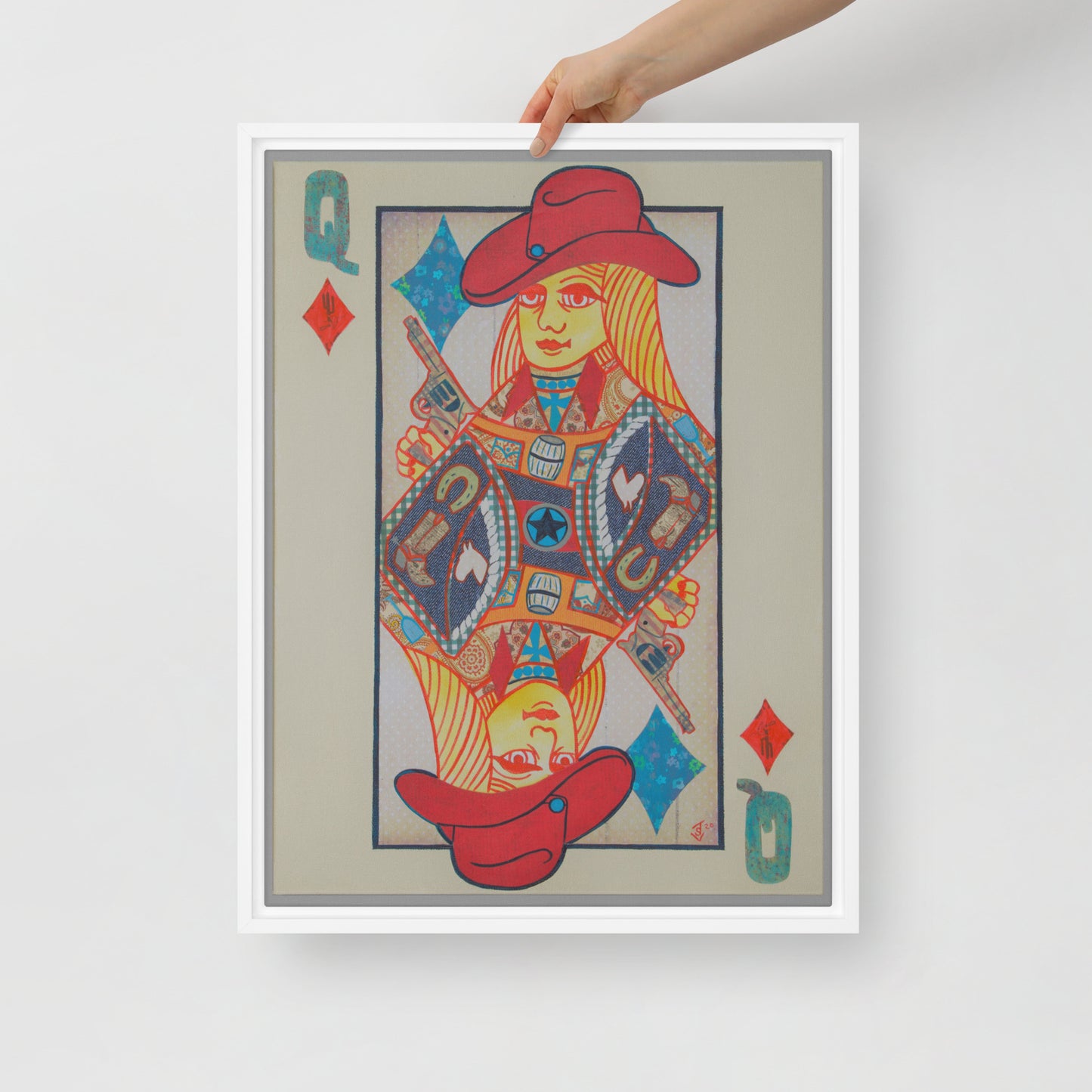 Queen of Diamonds by Suzanne Villella | Framed canvas