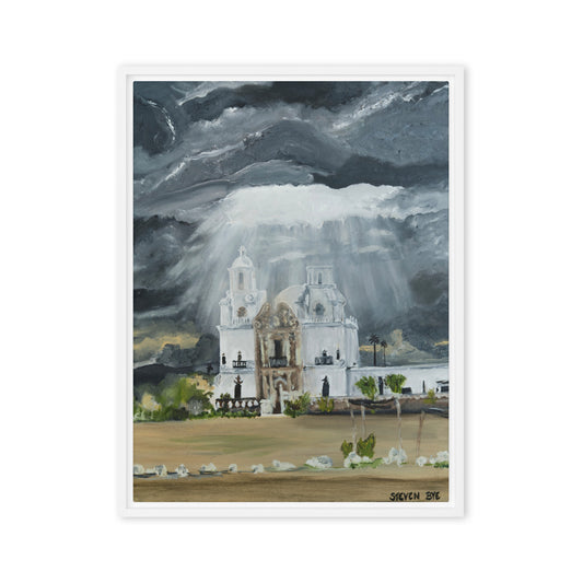 Heaven Opens Over San Xavier by Steven Bye | Framed canvas