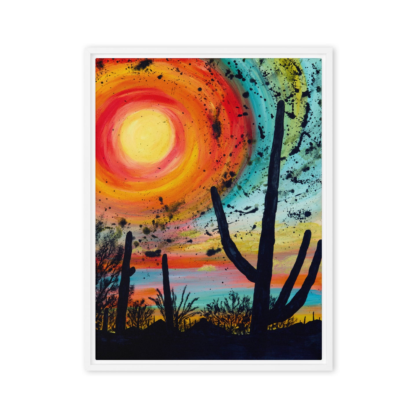 Saguaro Sun by Courtney Christie | Framed canvas