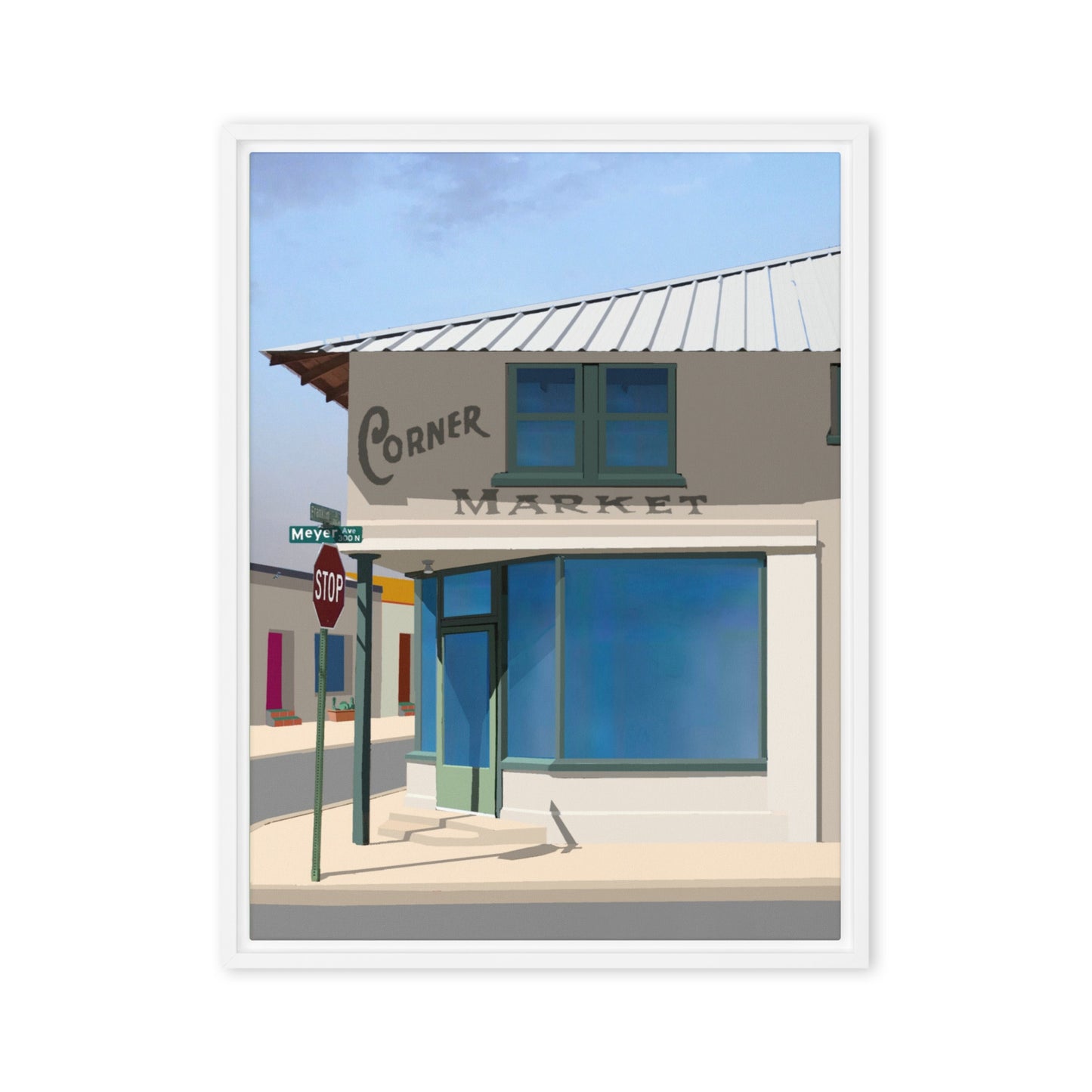 Corner Market by Mike Berren | Framed canvas