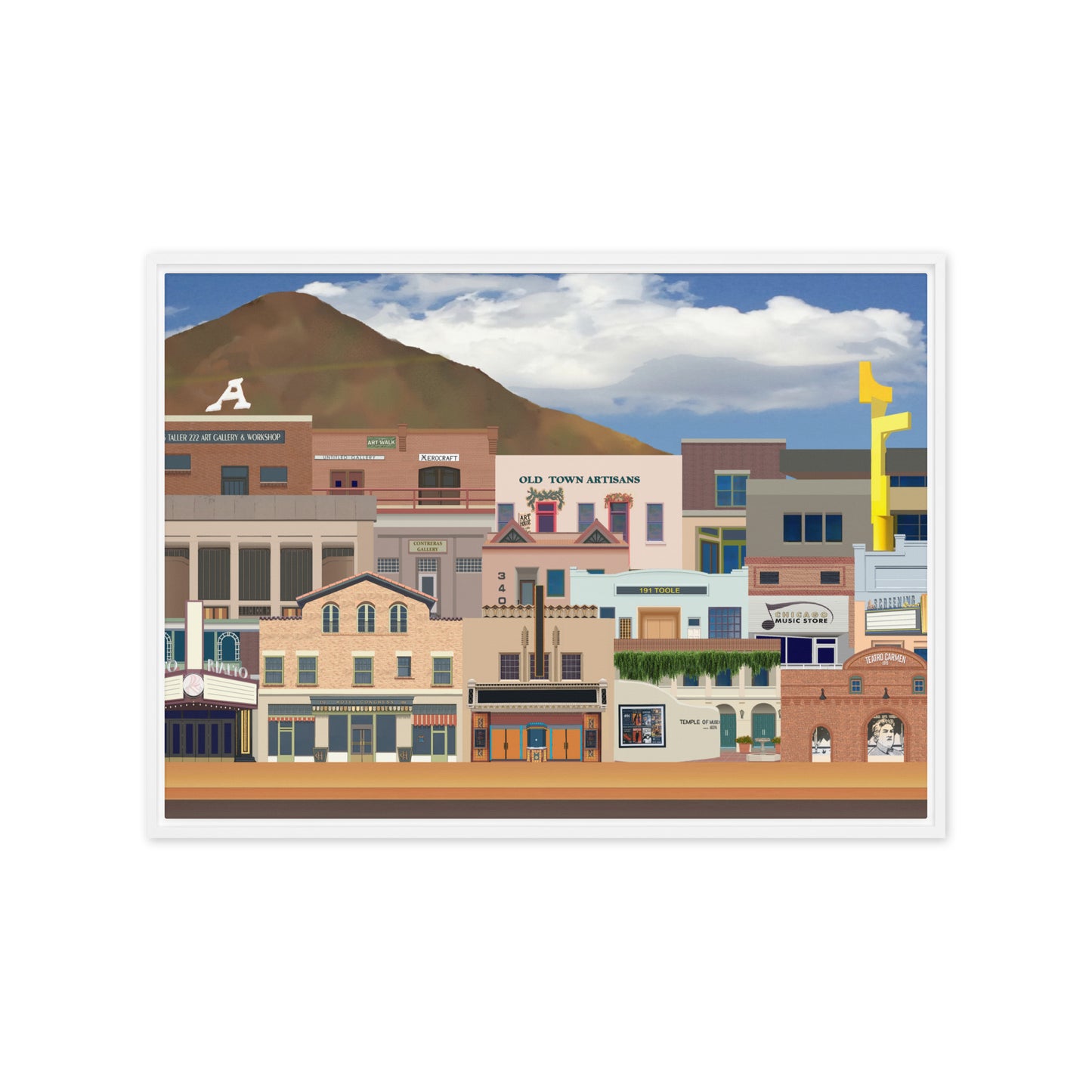 Dowtown A&E by Mike Berren | Framed canvas