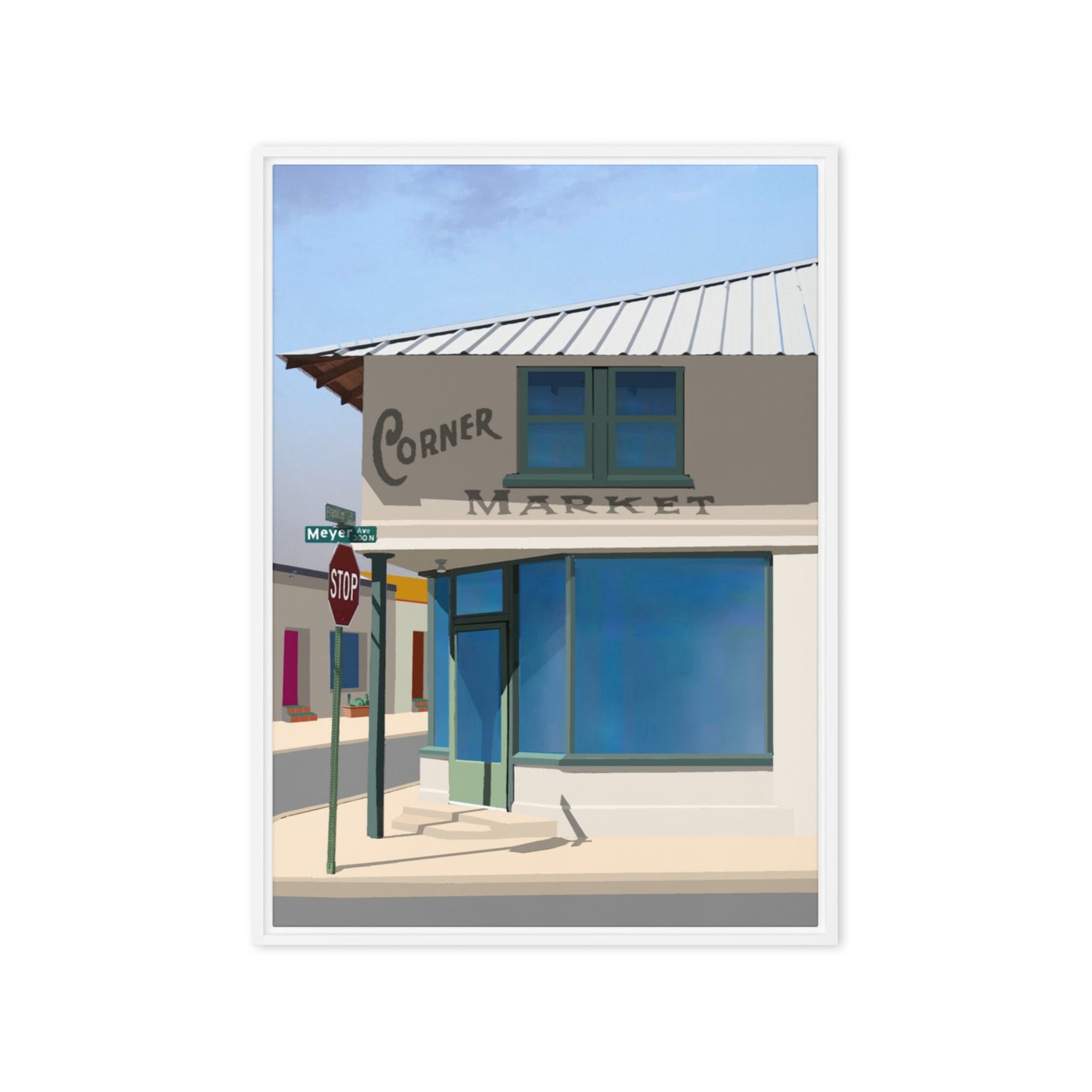 Corner Market by Mike Berren | Framed canvas