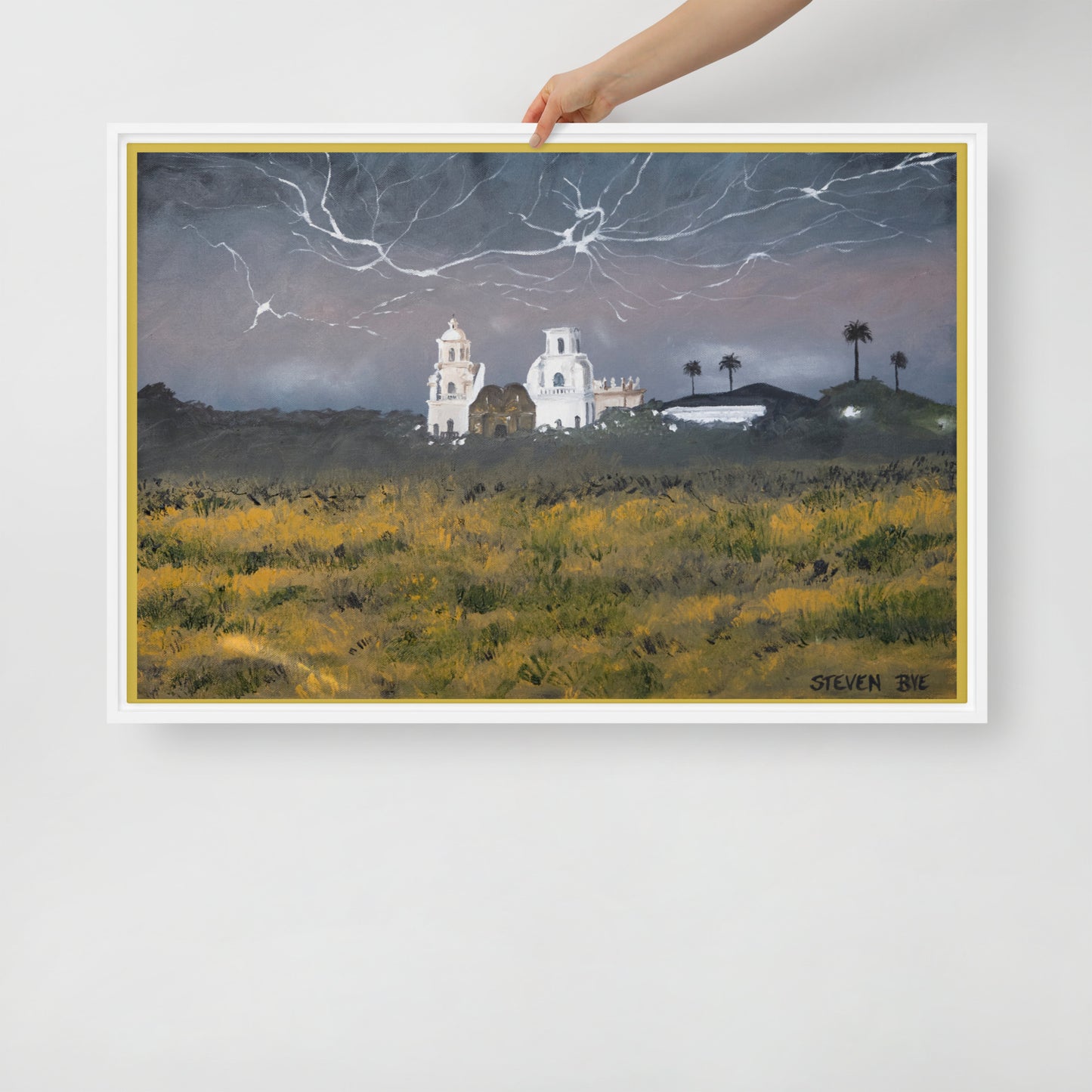 Lightning Strikes by Steven Bye | Framed canvas