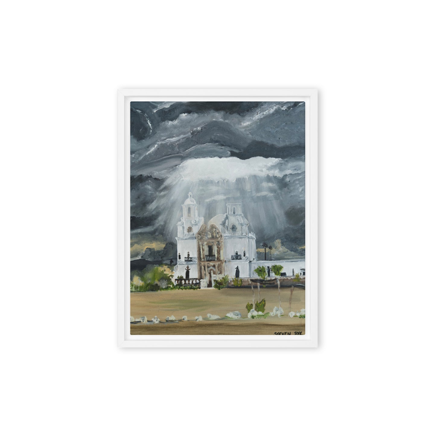 Heaven Opens Over San Xavier by Steven Bye | Framed canvas