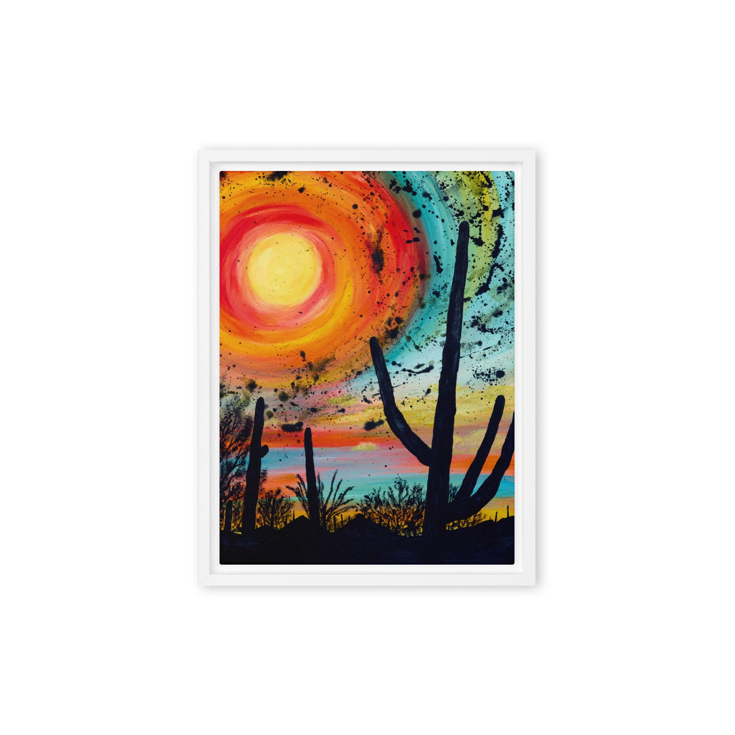 Saguaro Sun by Courtney Christie | Framed canvas