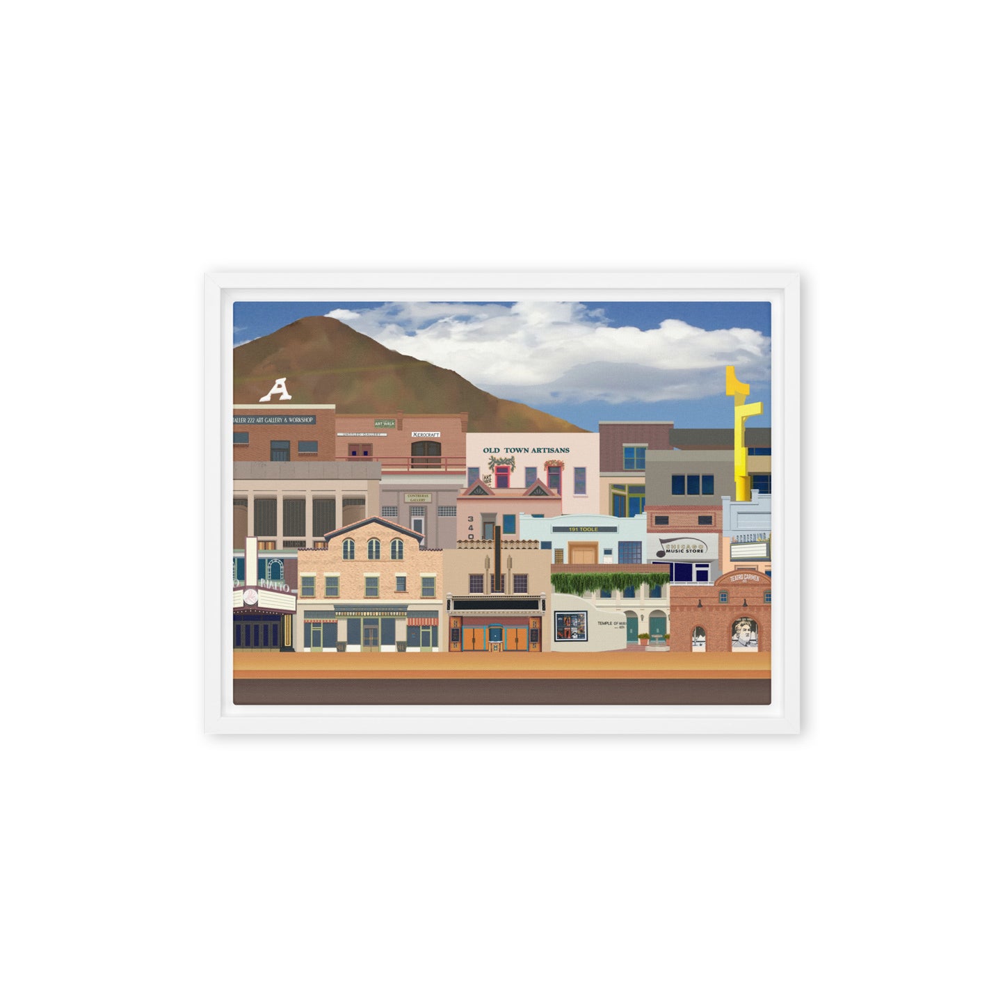 Dowtown A&E by Mike Berren | Framed canvas