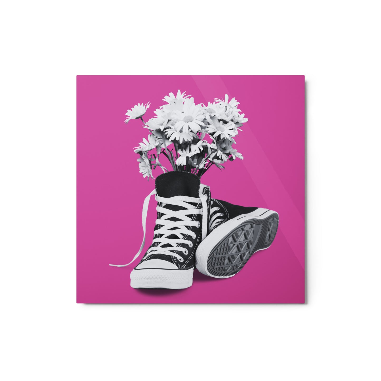 A Converse-ation by Enrique Aldana - Pink | Metal prints